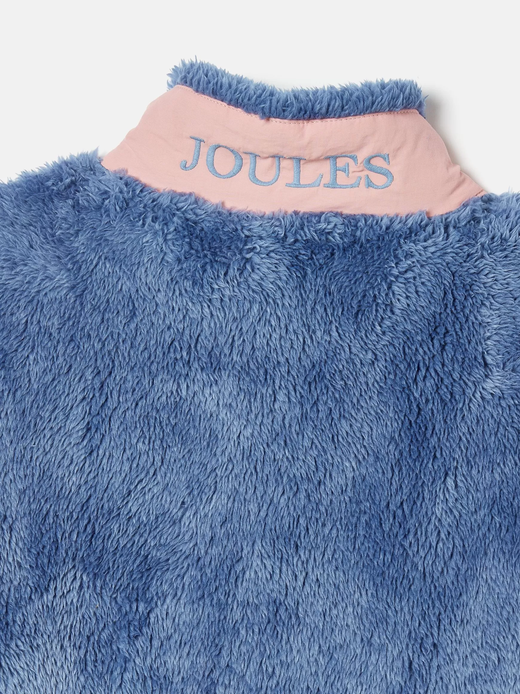 Kids' Always Cosy Blue Colourblock Quarter Zip Borg Fleece^Joules Flash Sale