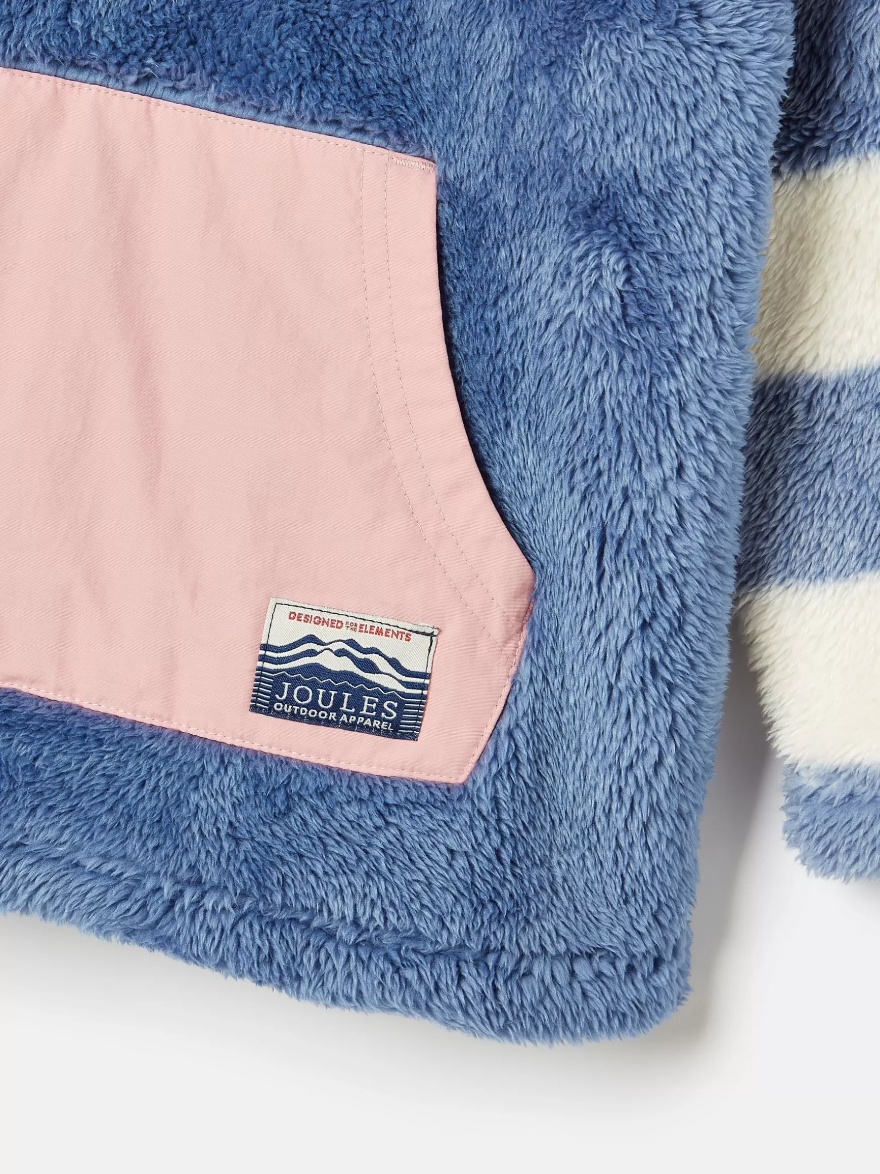 Kids' Always Cosy Blue Colourblock Quarter Zip Borg Fleece^Joules Flash Sale