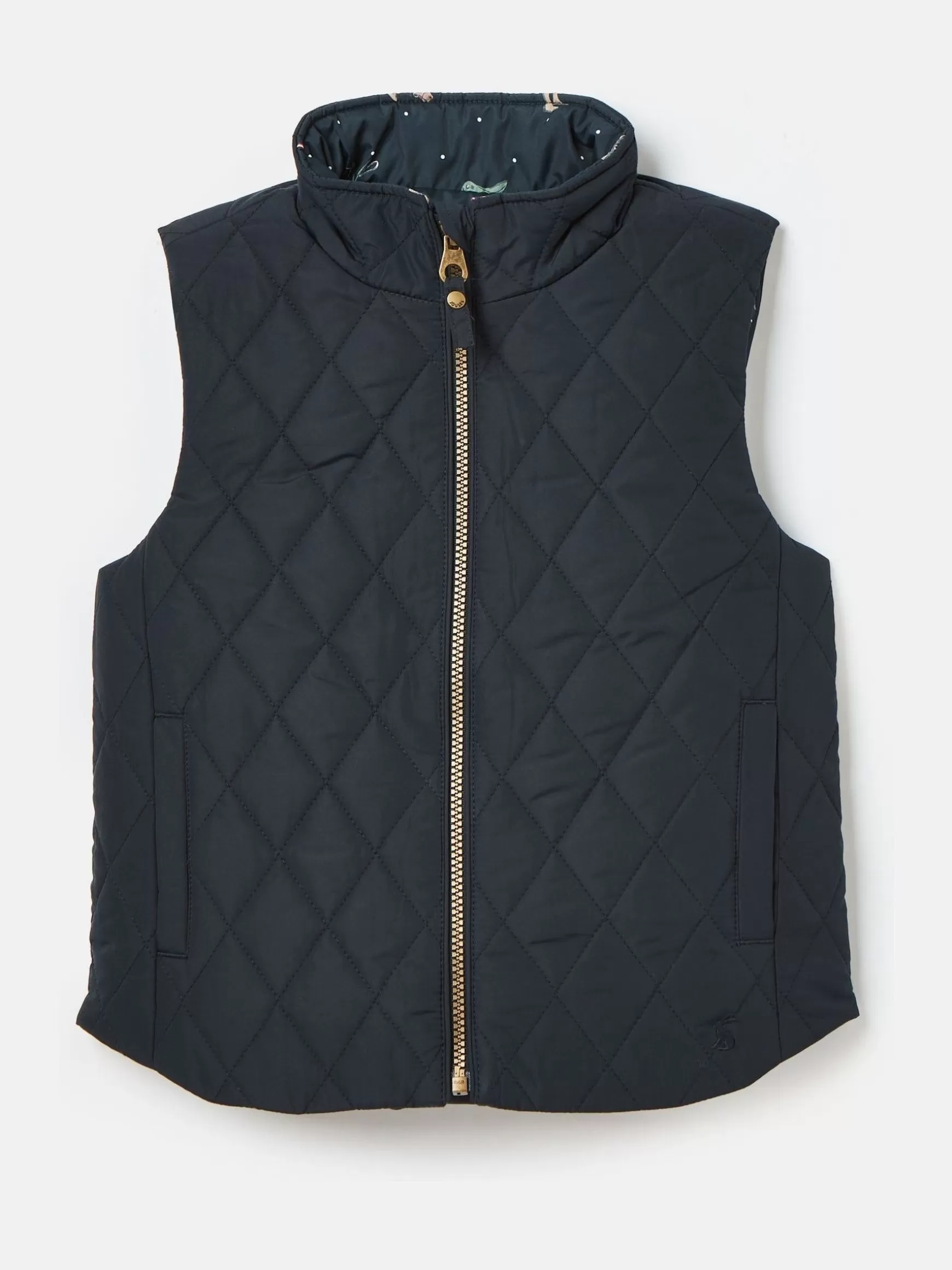 Kids' Atwell Navy Blue Showerproof Reversible Gilet^Joules Store