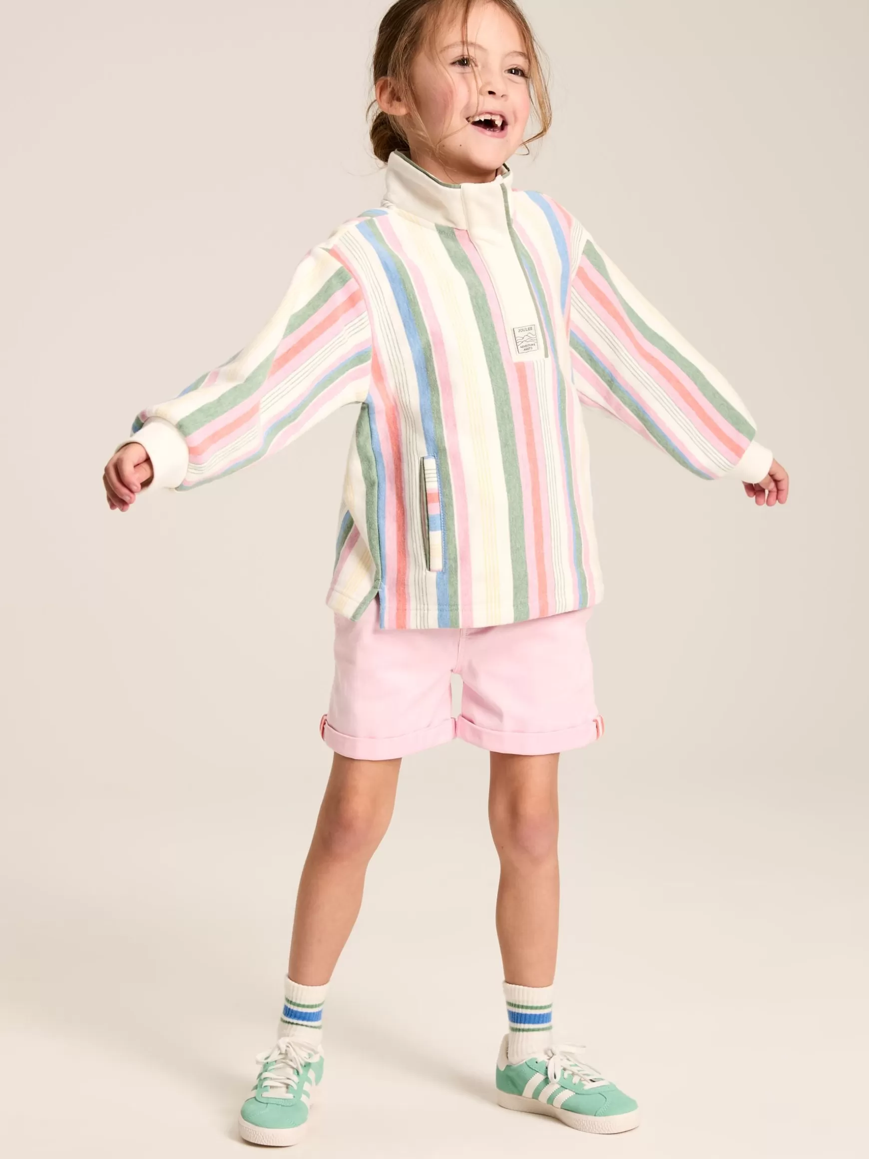 Kids' Burnham Multi Stripe Funnel Neck Sweatshirt^Joules Best