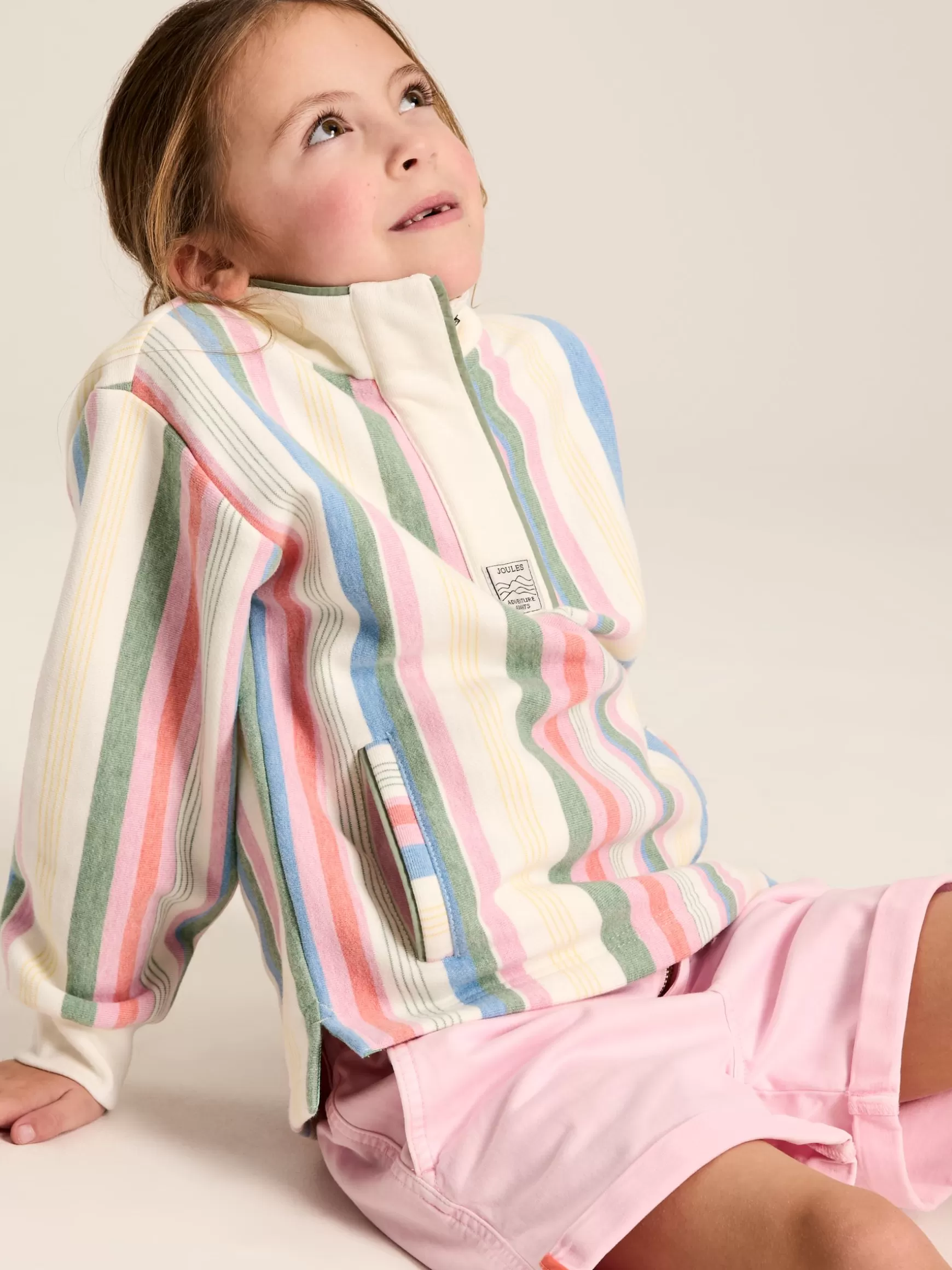 Kids' Burnham Multi Stripe Funnel Neck Sweatshirt^Joules Best