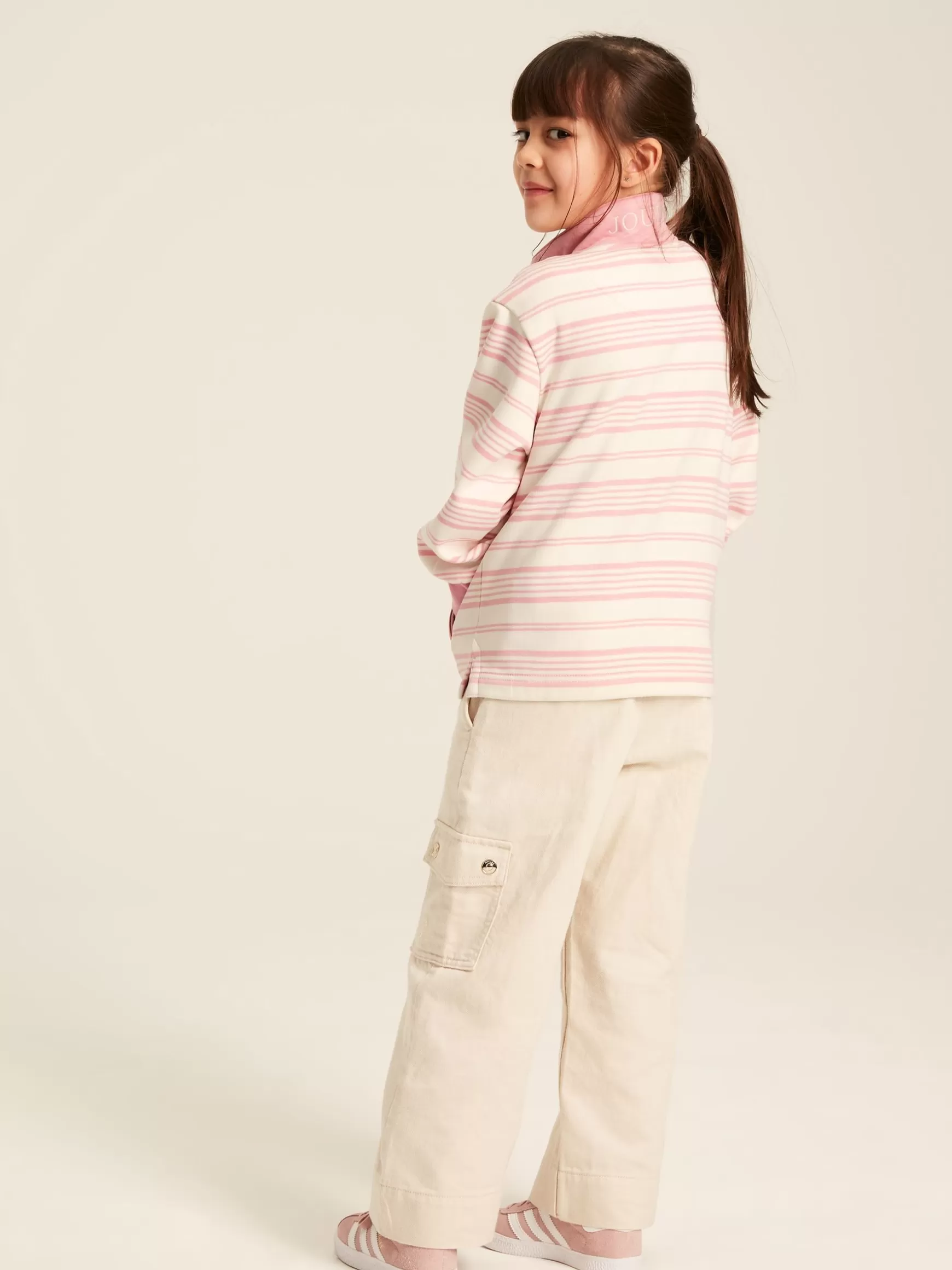Kids' Burnham Pink Stripe Funnel Neck Sweatshirt^Joules Flash Sale