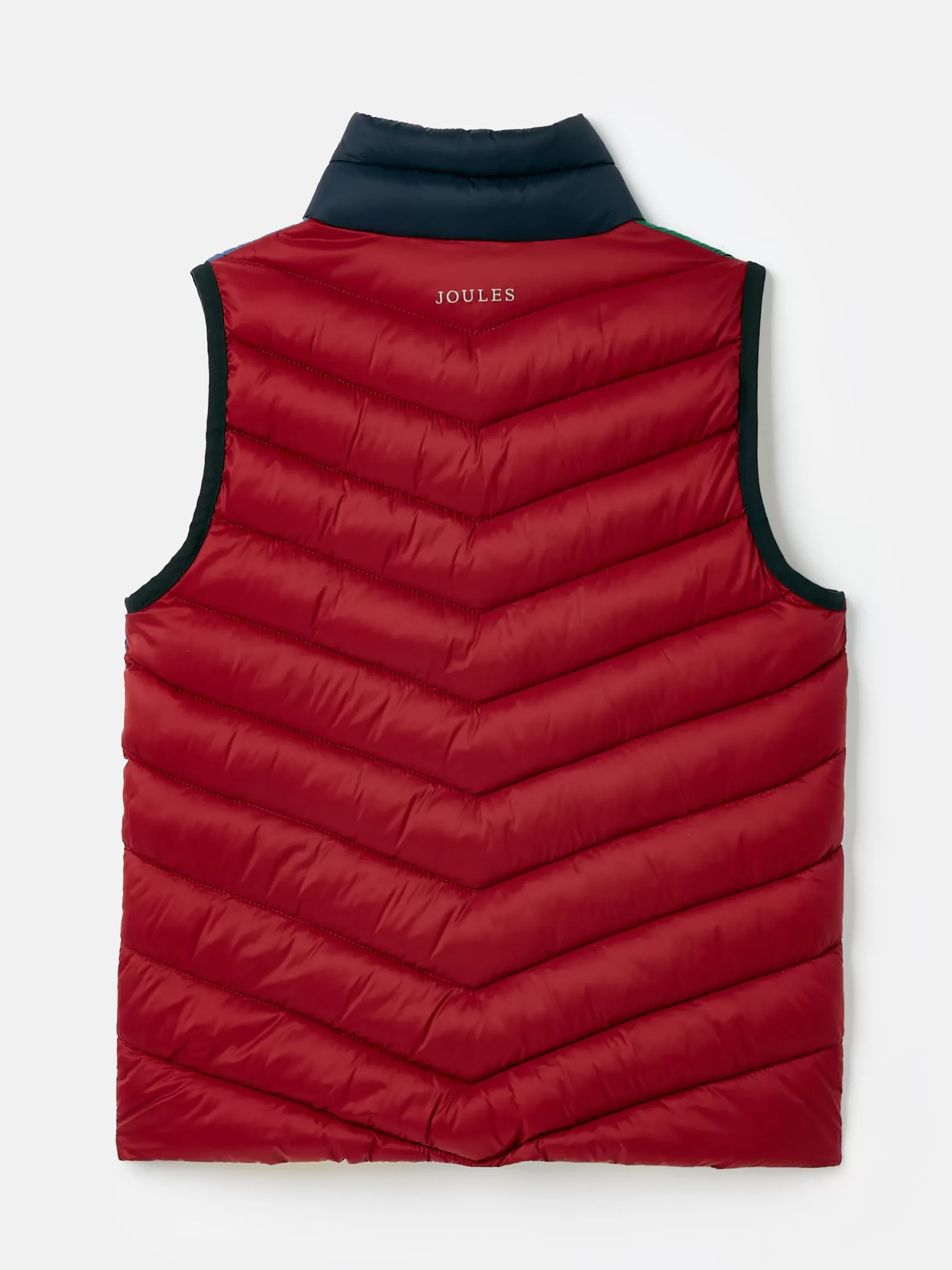 Kids' Crofton Blue & Green Hotchpotch Showerproof Quilted Gilet^Joules Hot