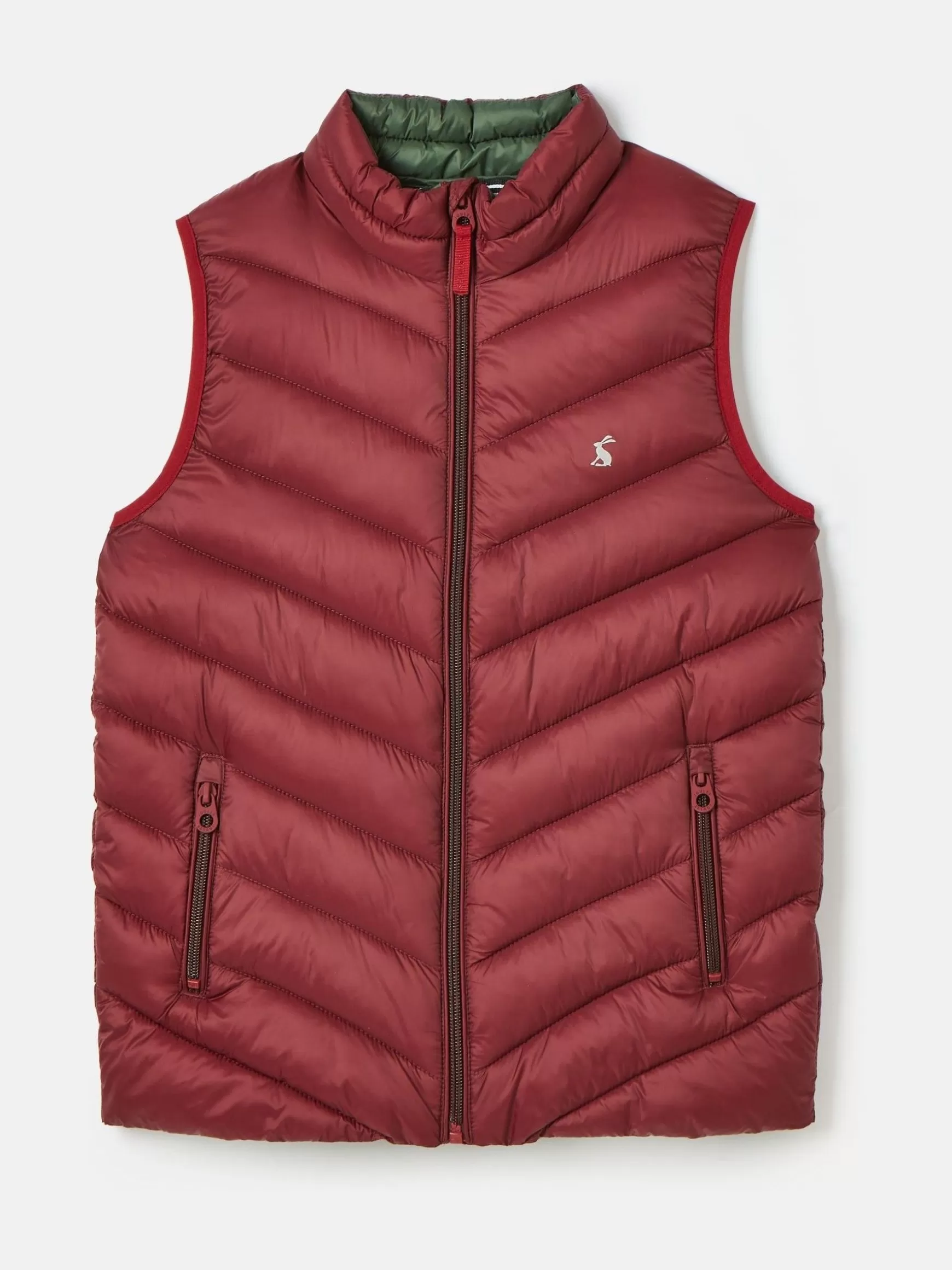 Kids' Crofton Burgundy Red Showerproof Quilted Gilet^Joules Shop