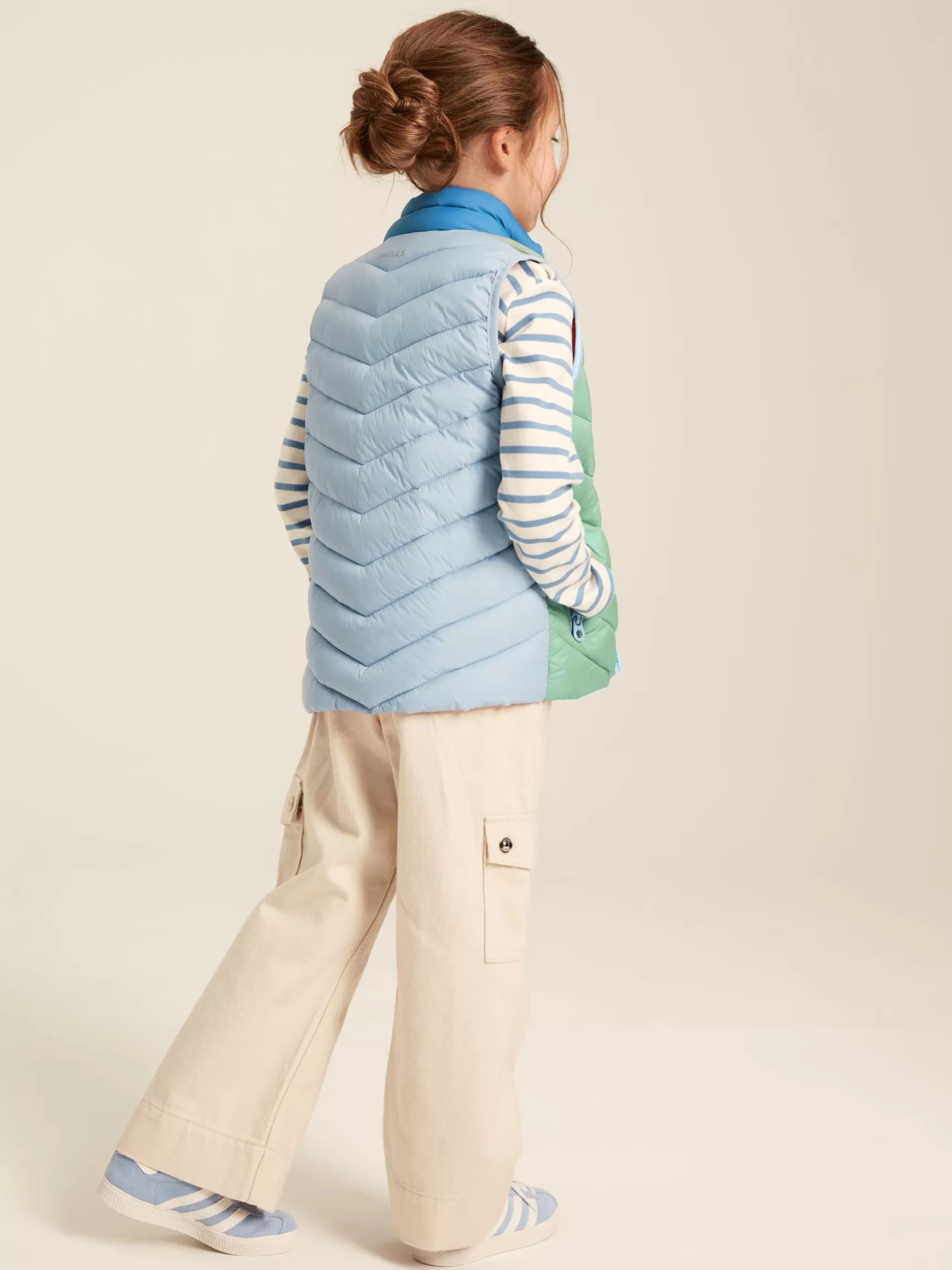 Kids' Crofton Pink Hotchpotch Showerproof Quilted Gilet^Joules Sale