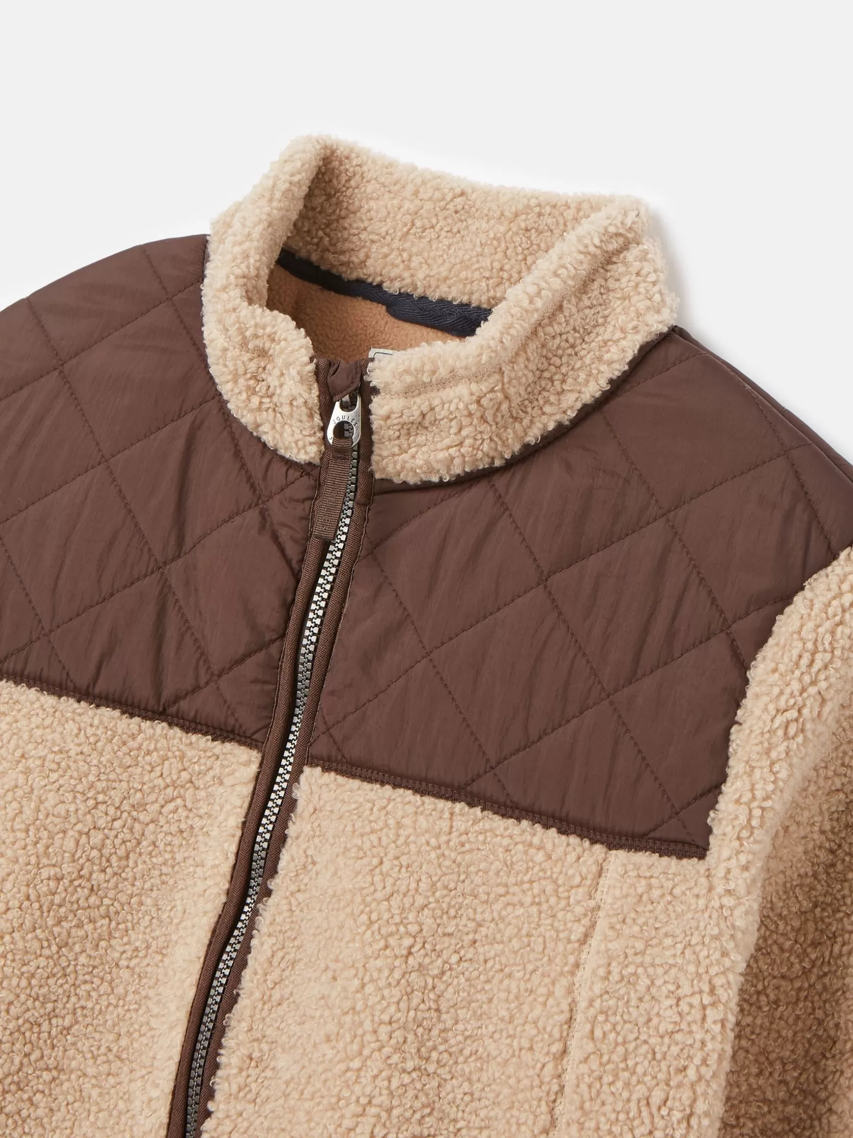 Kids' Eddington Brown & Natural Zip Through Fleece Jacket^Joules Store