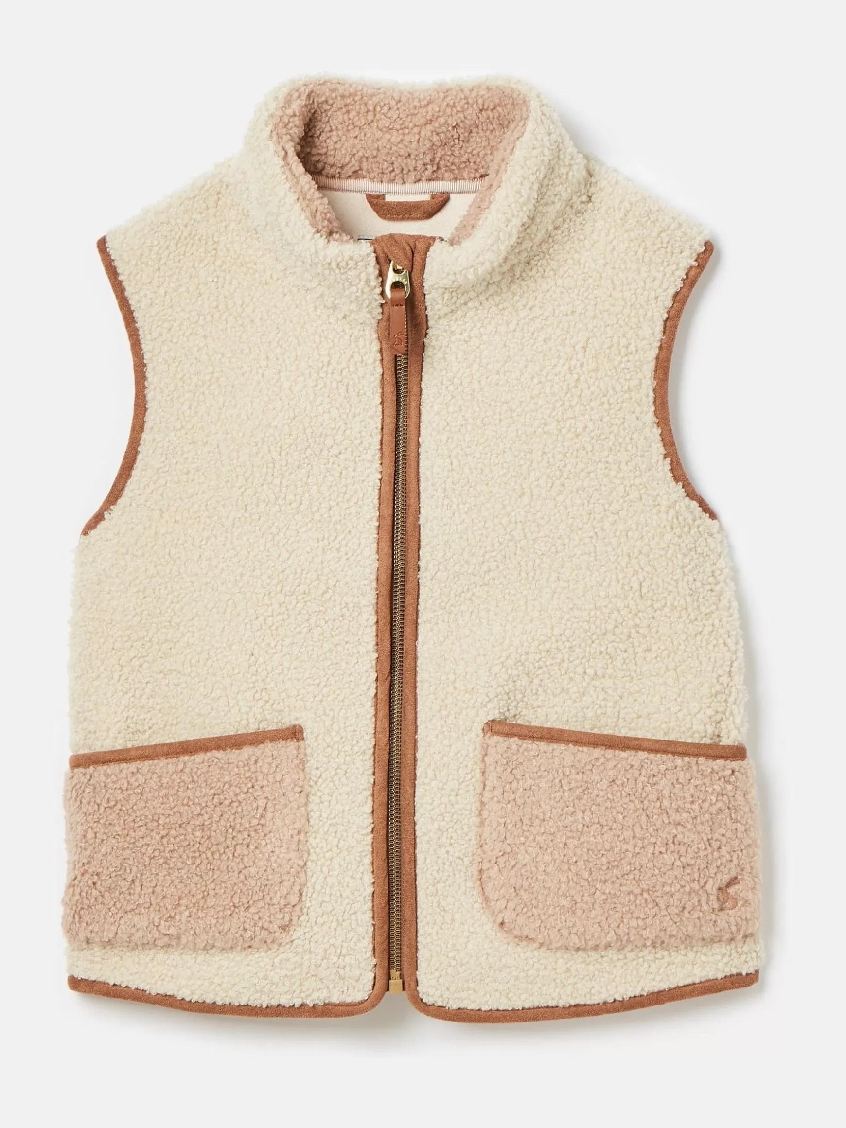 Kids' Sadie Cream & Natural Borg Fleece Gilet^Joules Hot