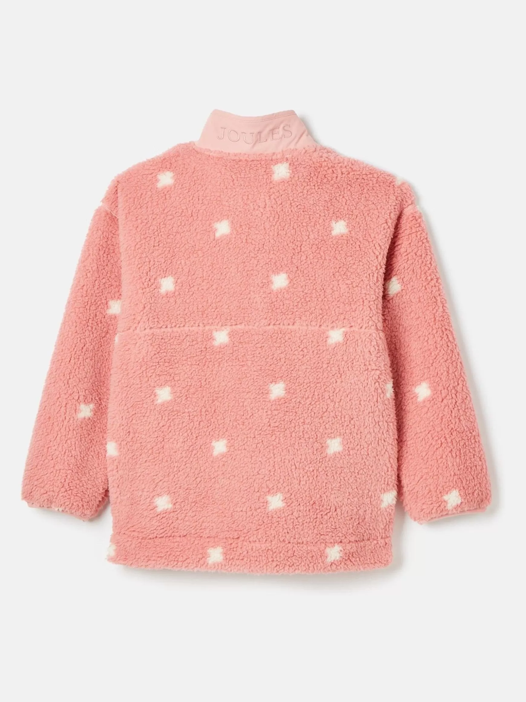 Kids' Tilly Pink Spot Half Zip Borg Fleece^Joules Hot