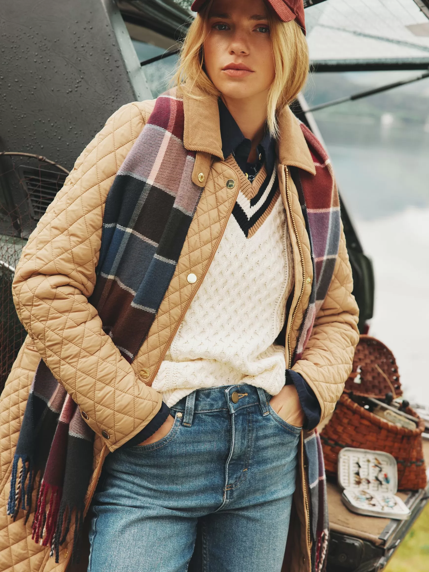 Langtree Berry & Navy Scarf^Joules Best Sale