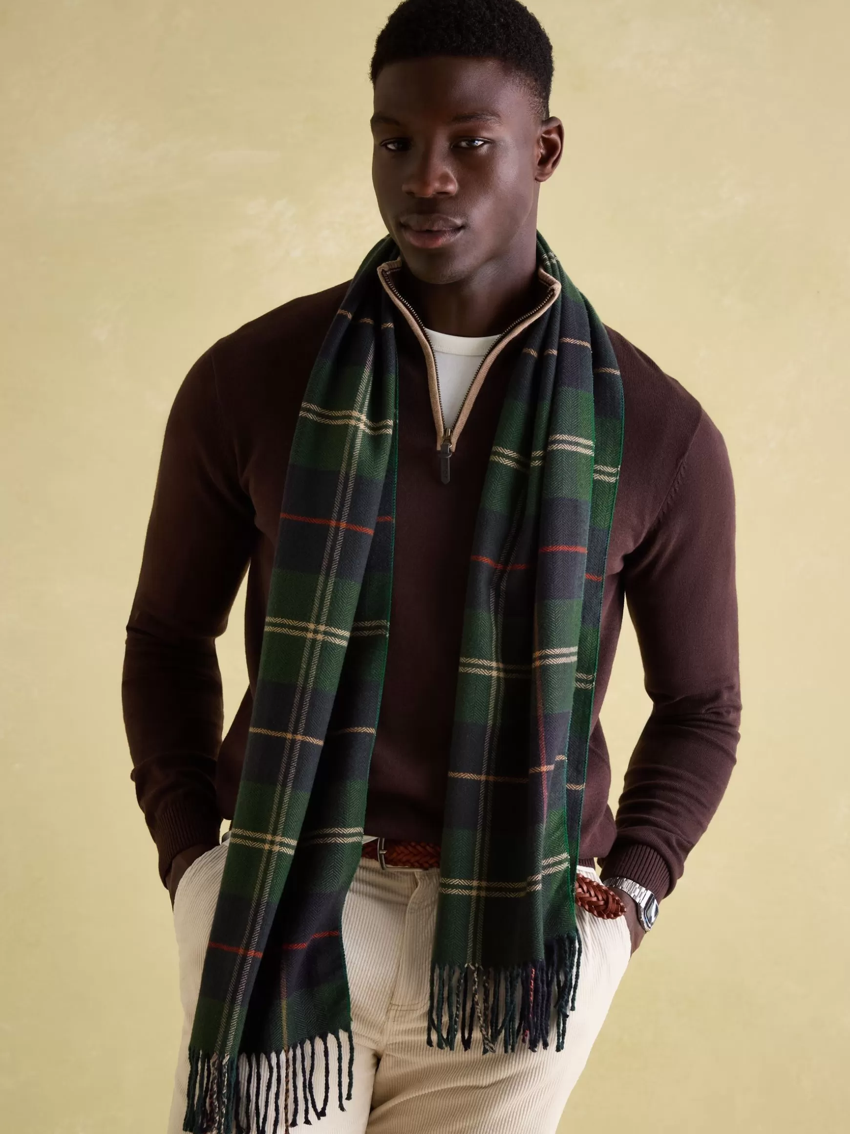 Langtree Green & Navy Scarf^Joules Discount