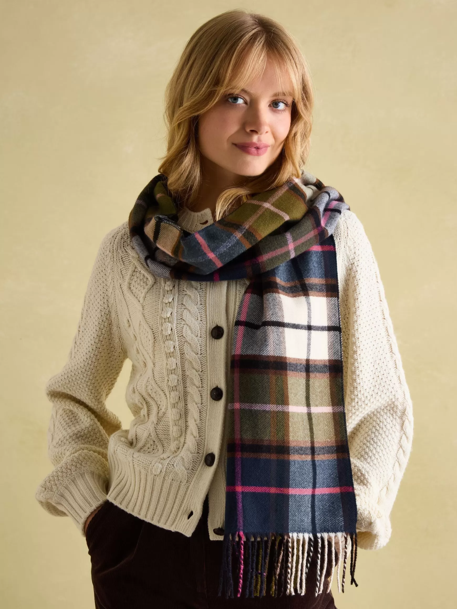 Langtree Green & Pink Scarf^Joules Outlet