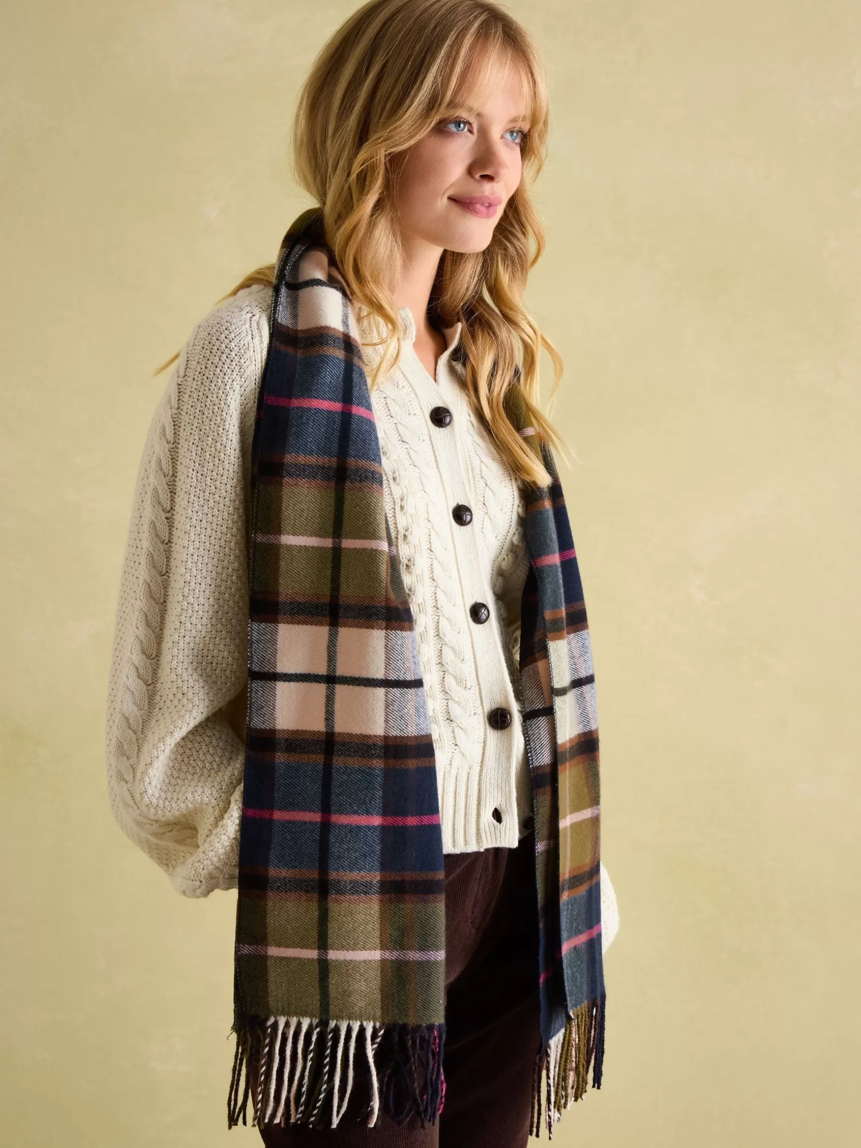 Langtree Green & Pink Scarf^Joules Outlet