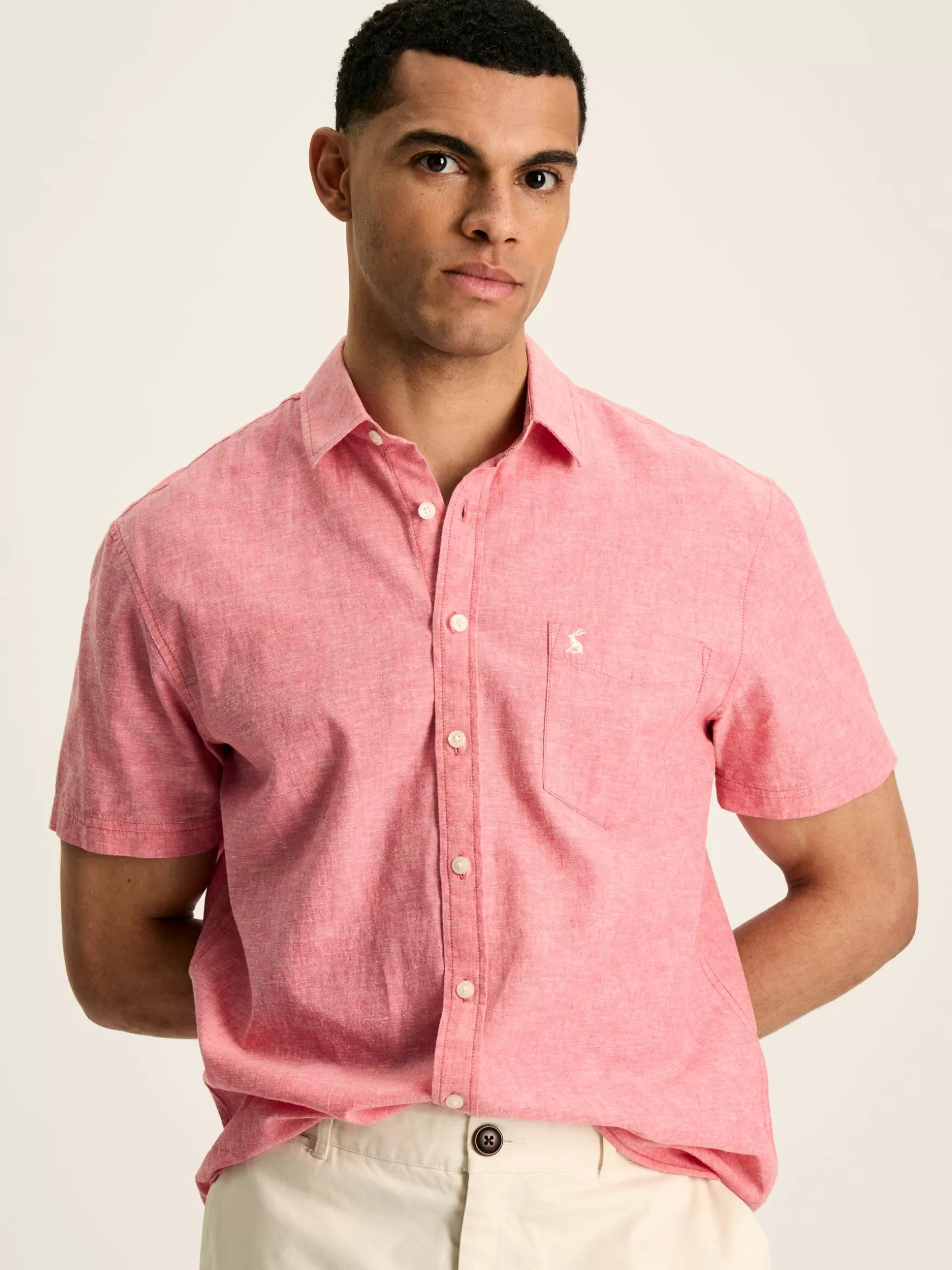 Linen Blend Plain Short Sleeve Shirt^Joules Cheap