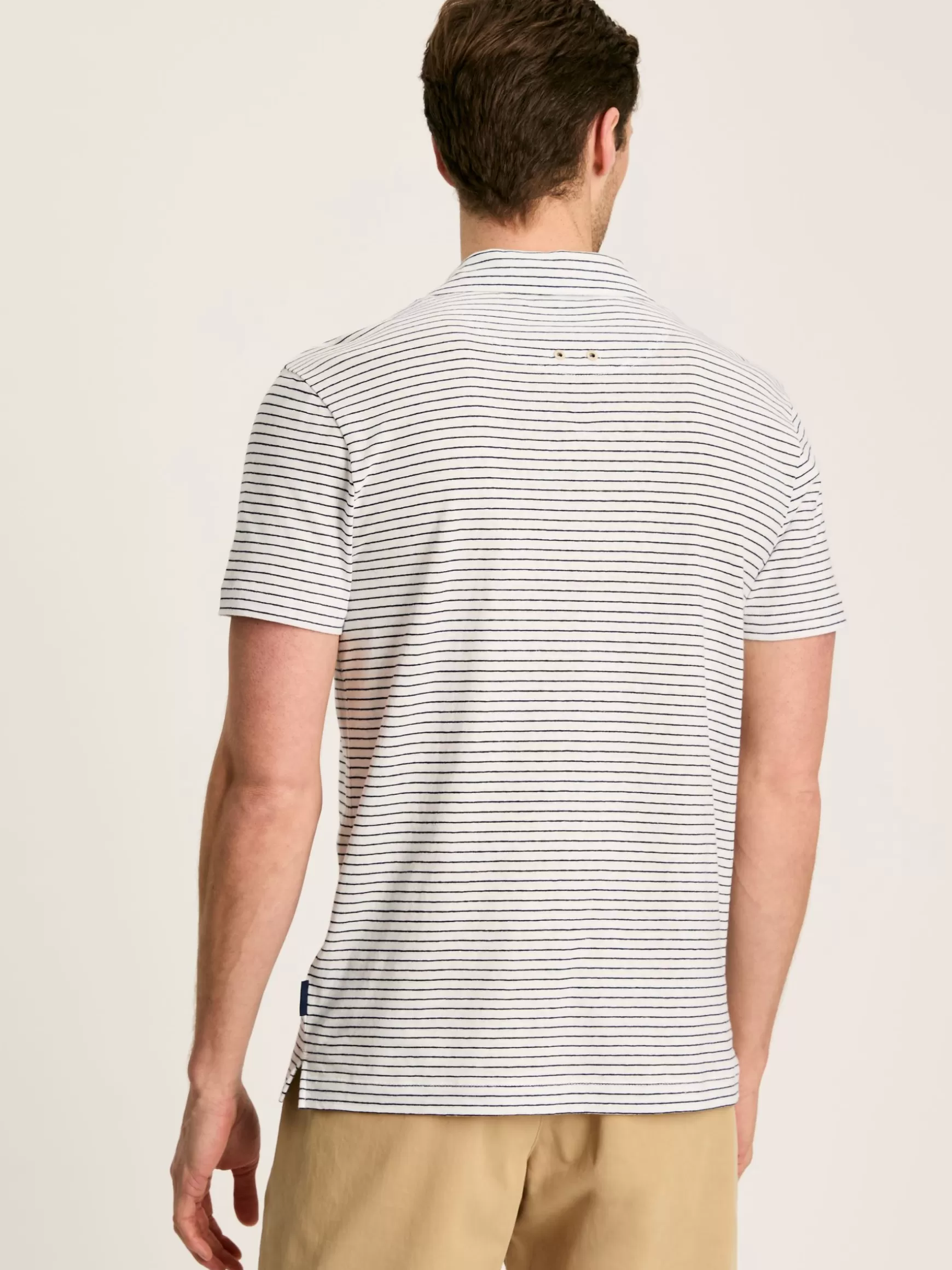 Linen Blend Striped Polo Shirt^Joules Outlet