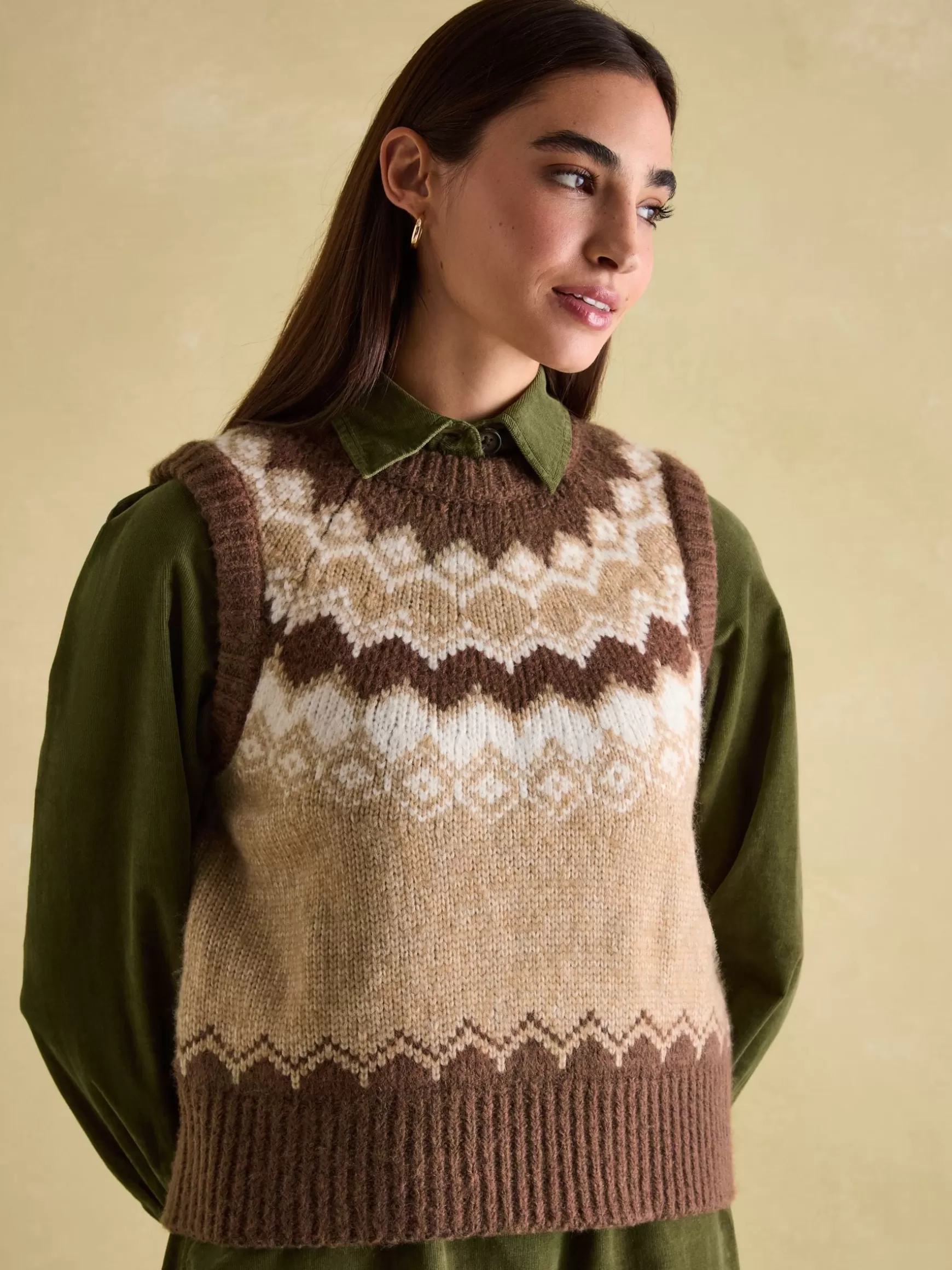 Lowry Knitted Fair Isle Vest^Joules New