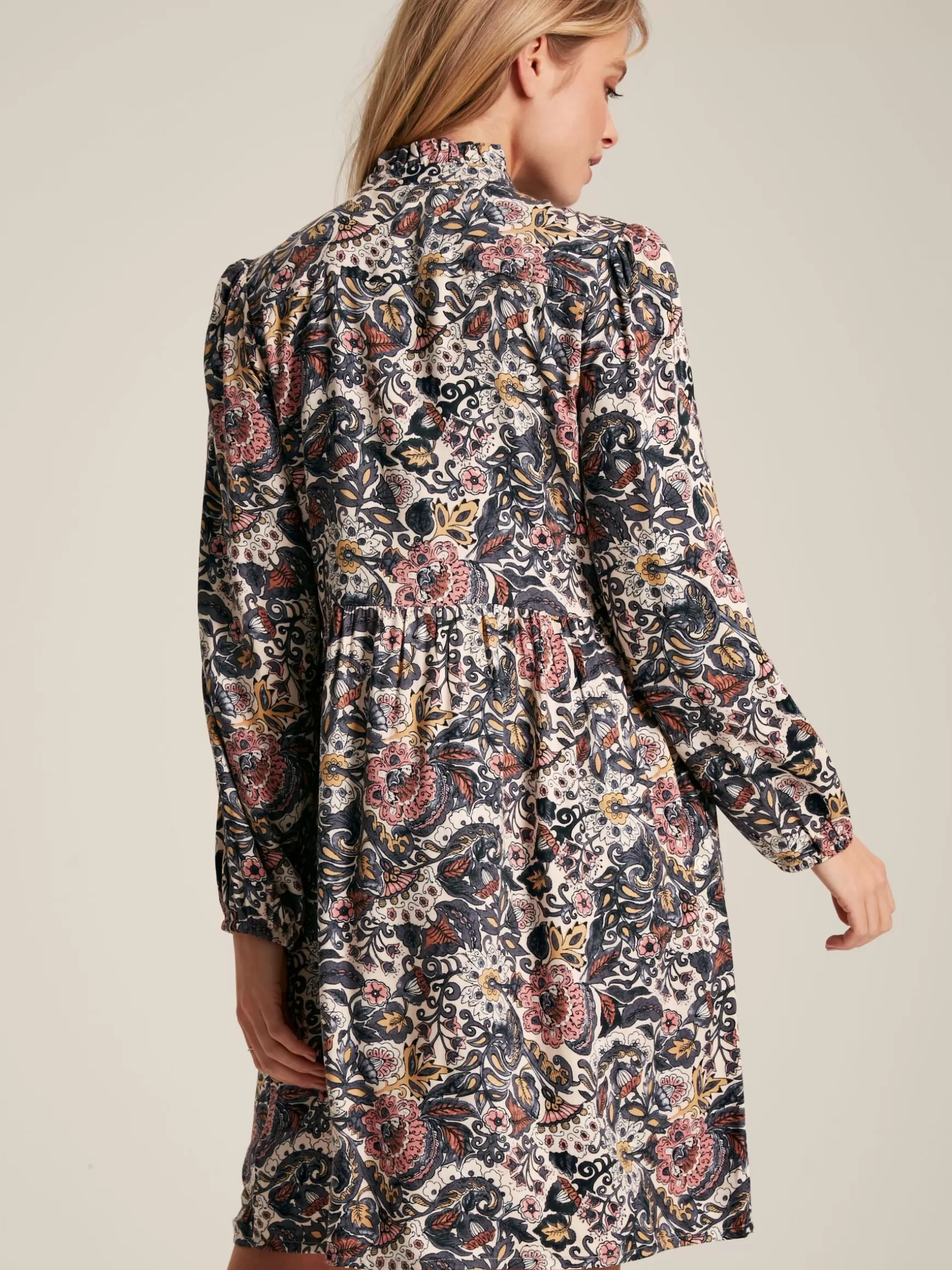 Lucia Brown Floral Frilled Midi Dress^Joules Best Sale