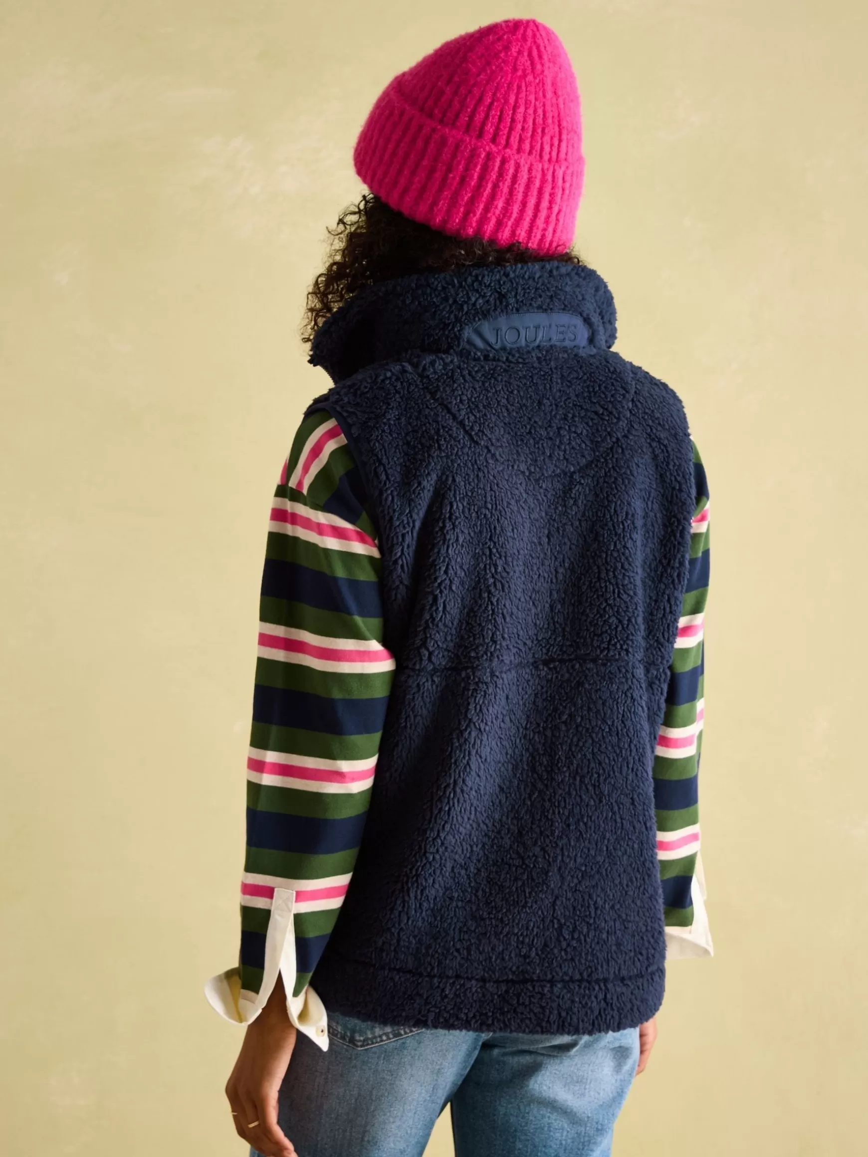 Mallory Navy blue Fleece Gilet^Joules Fashion