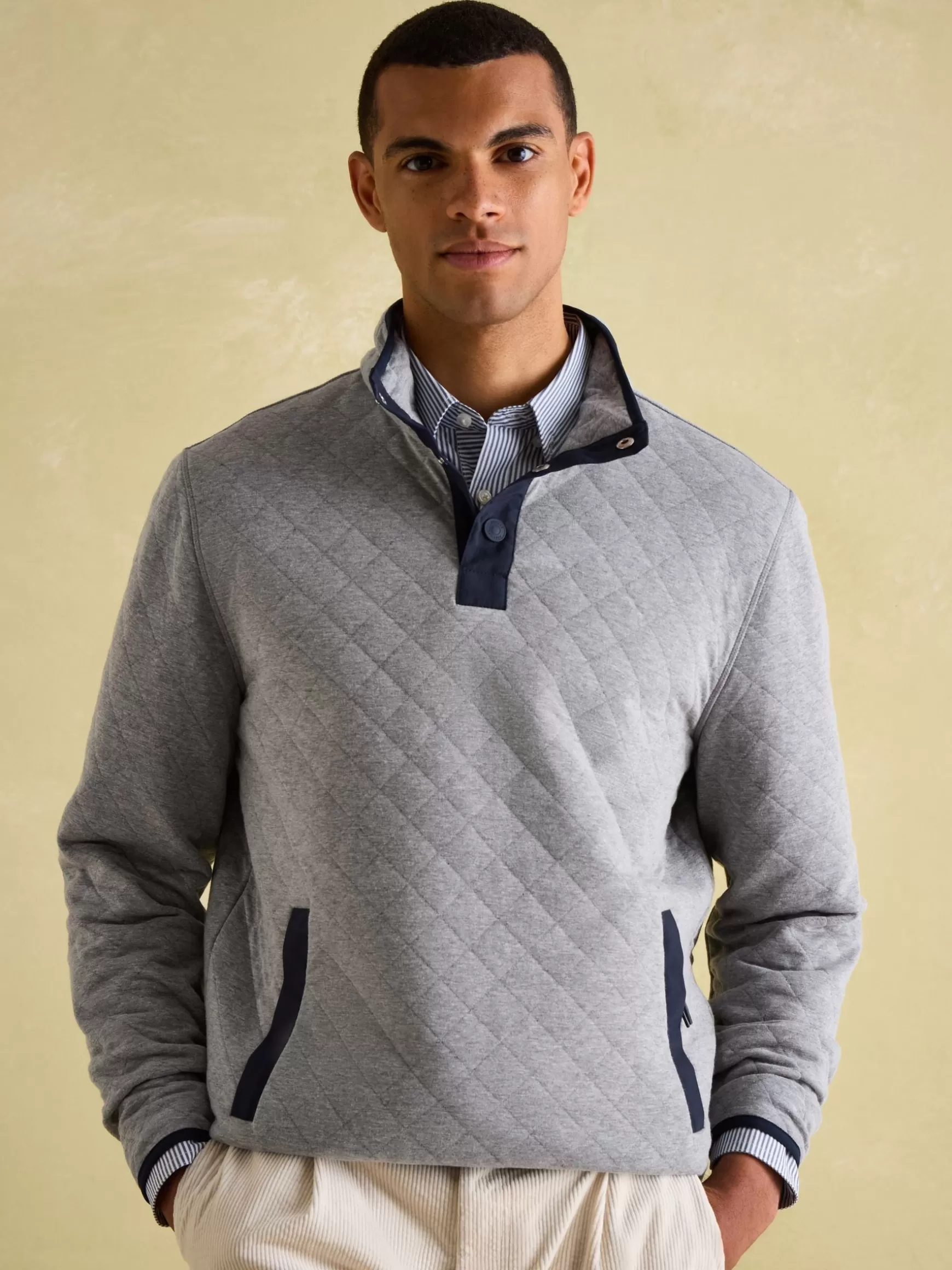 Malton Quilted Jersey Pullover Sweatshirt^Joules Fashion