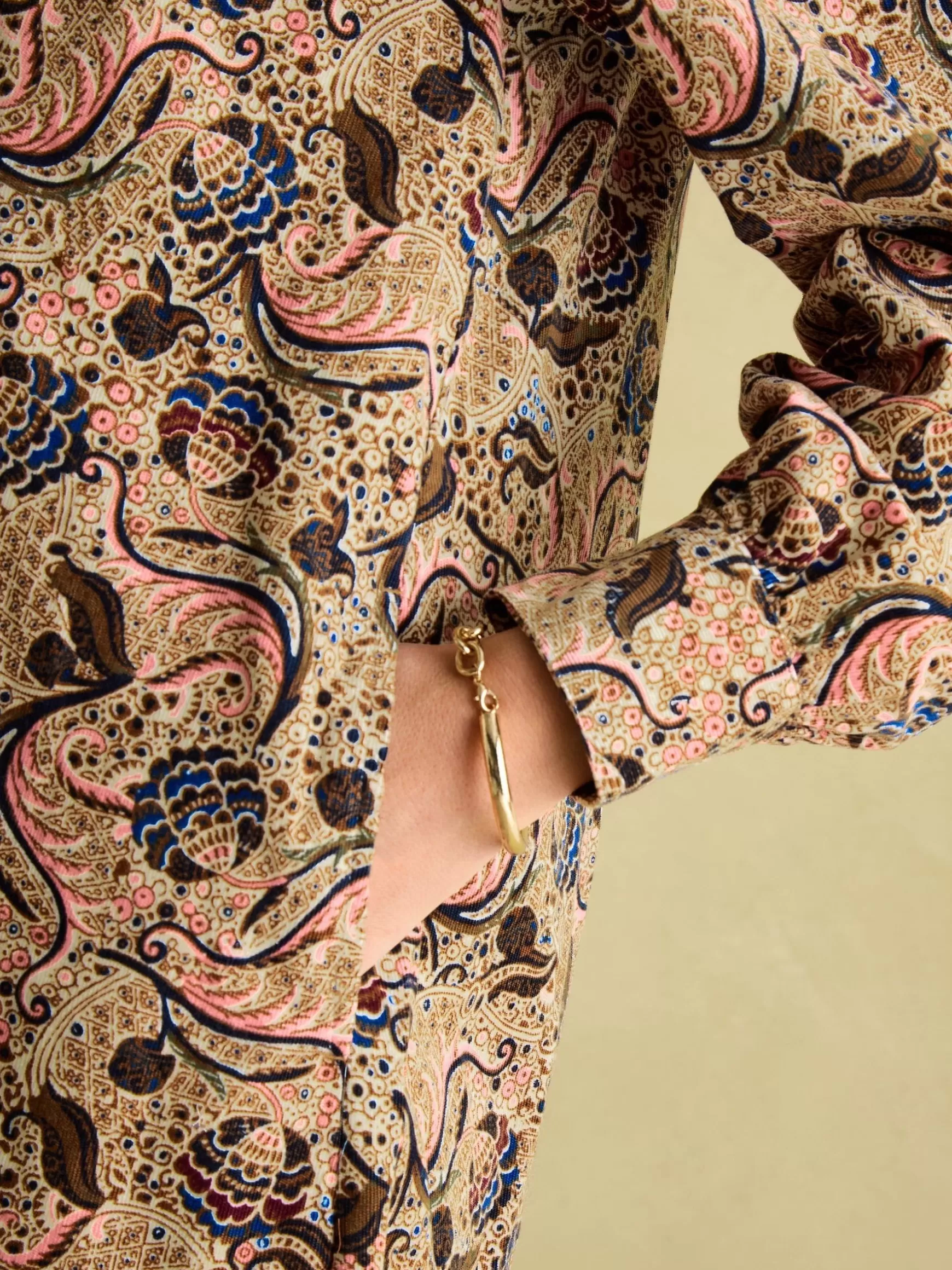 Maple Floral Paisley Corduroy Shirt Dress^Joules Cheap