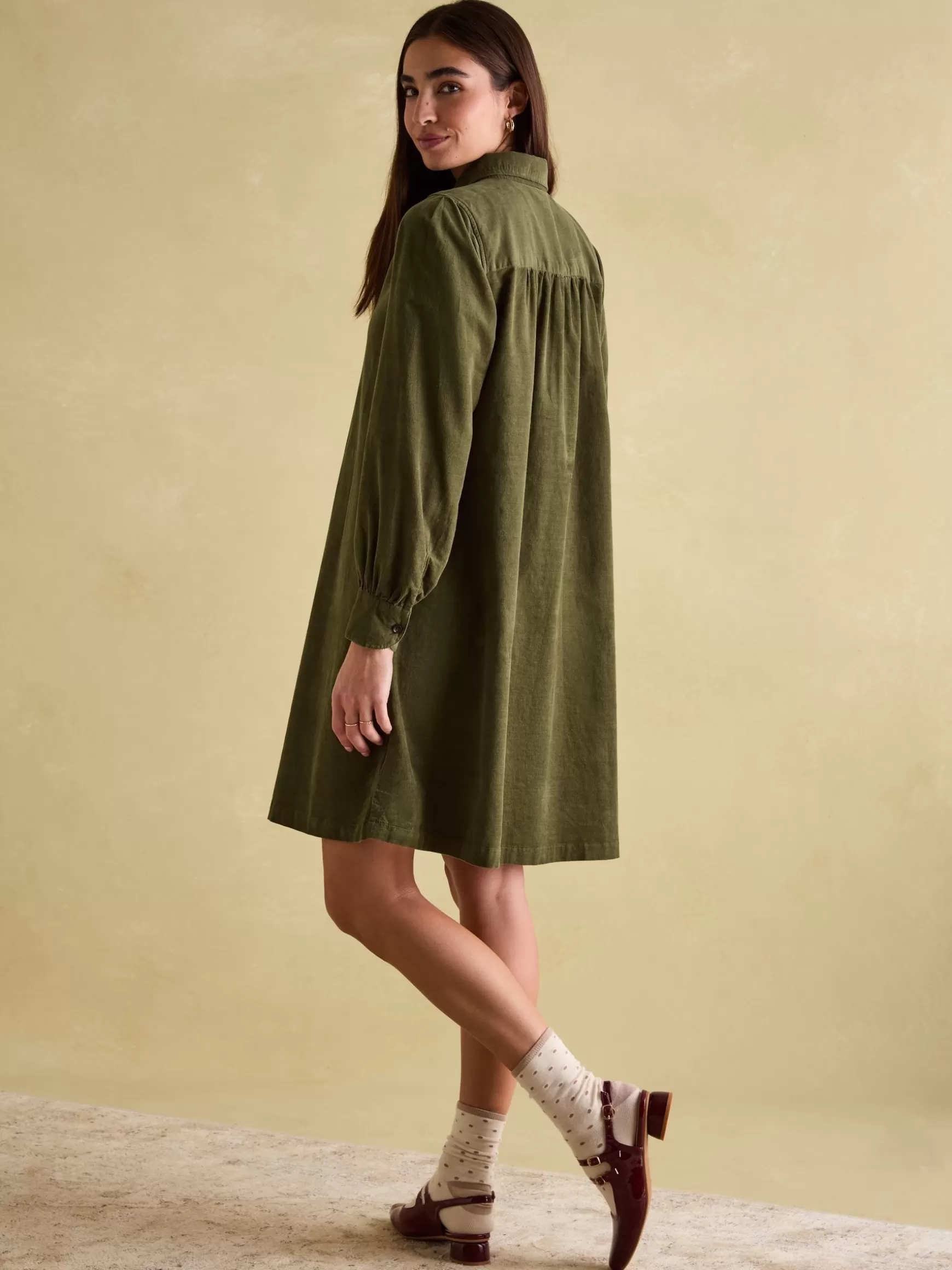 Maple Khaki Green Corduroy Shirt Dress^Joules Flash Sale