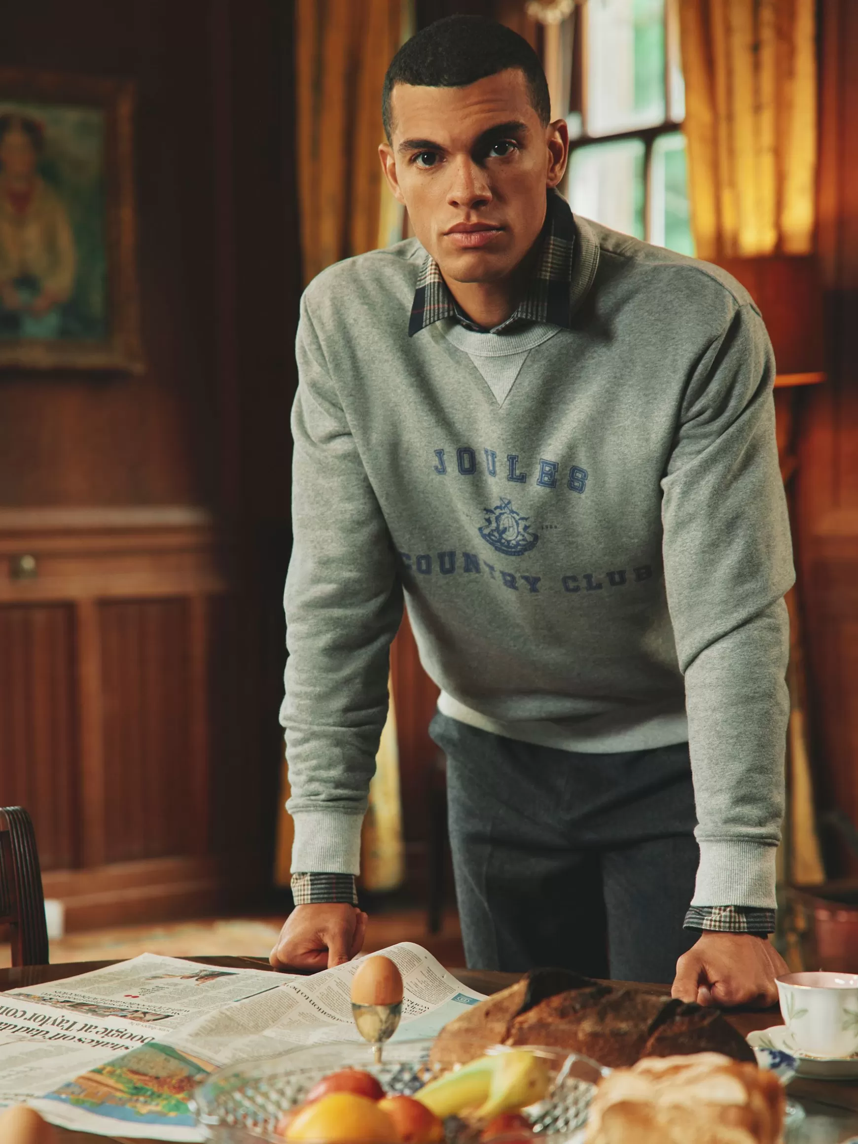 Mason Grey Marl Graphic Crew Neck Jumper^Joules Discount