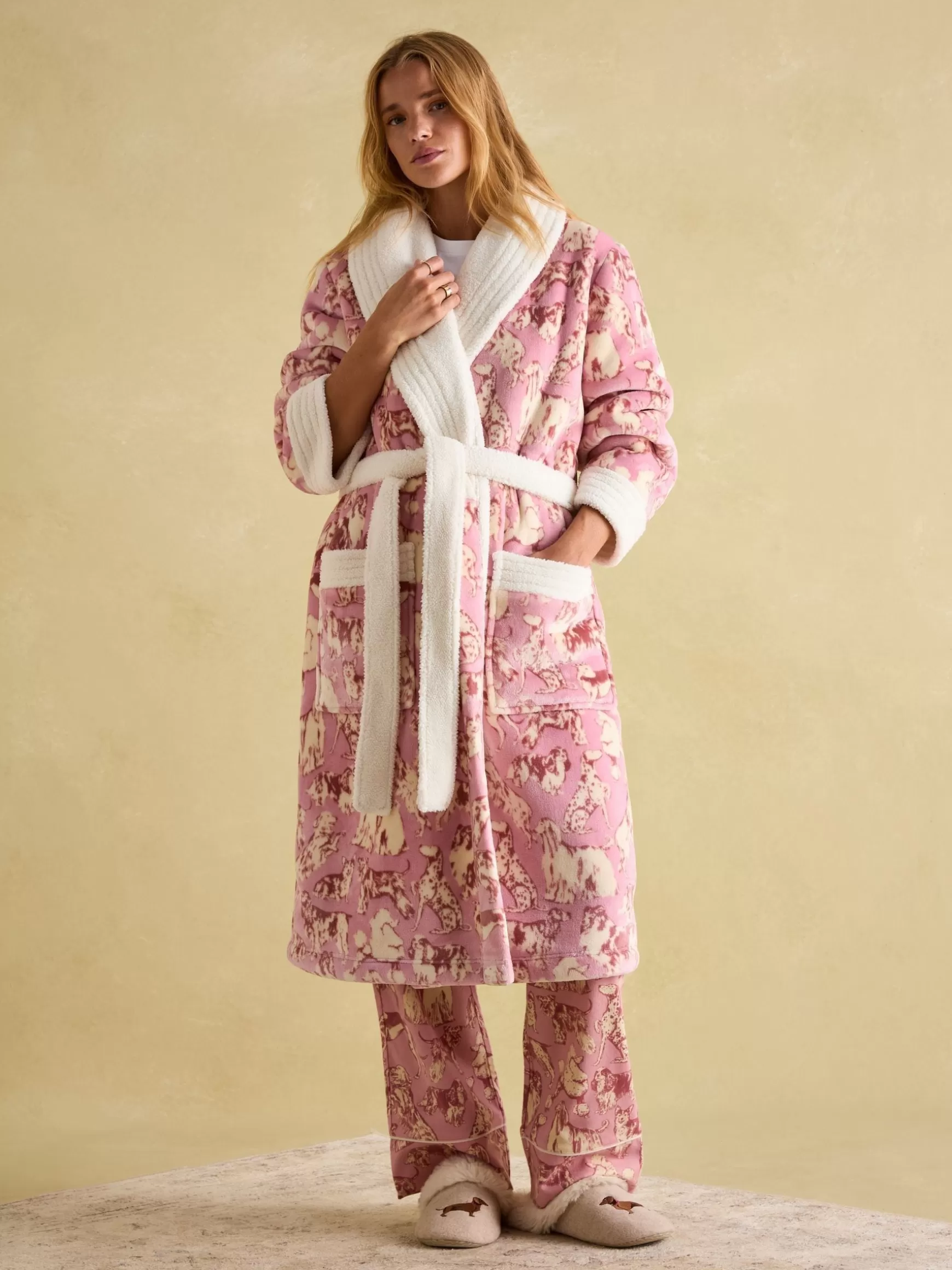 Matilda Fleece Lined Striped Dressing Gown^Joules Outlet