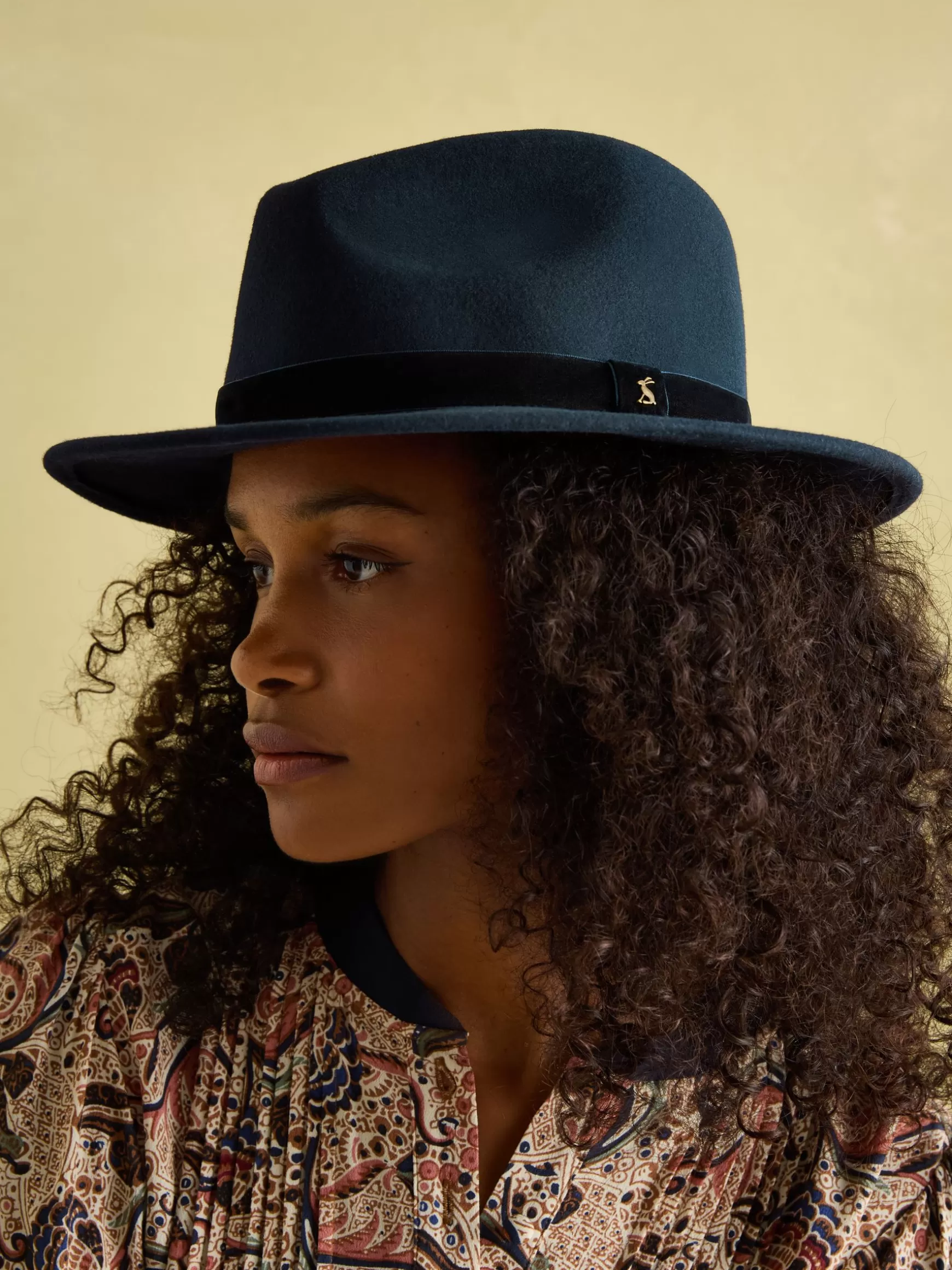 Maude Navy Blue Wool Fedora Hat^Joules New