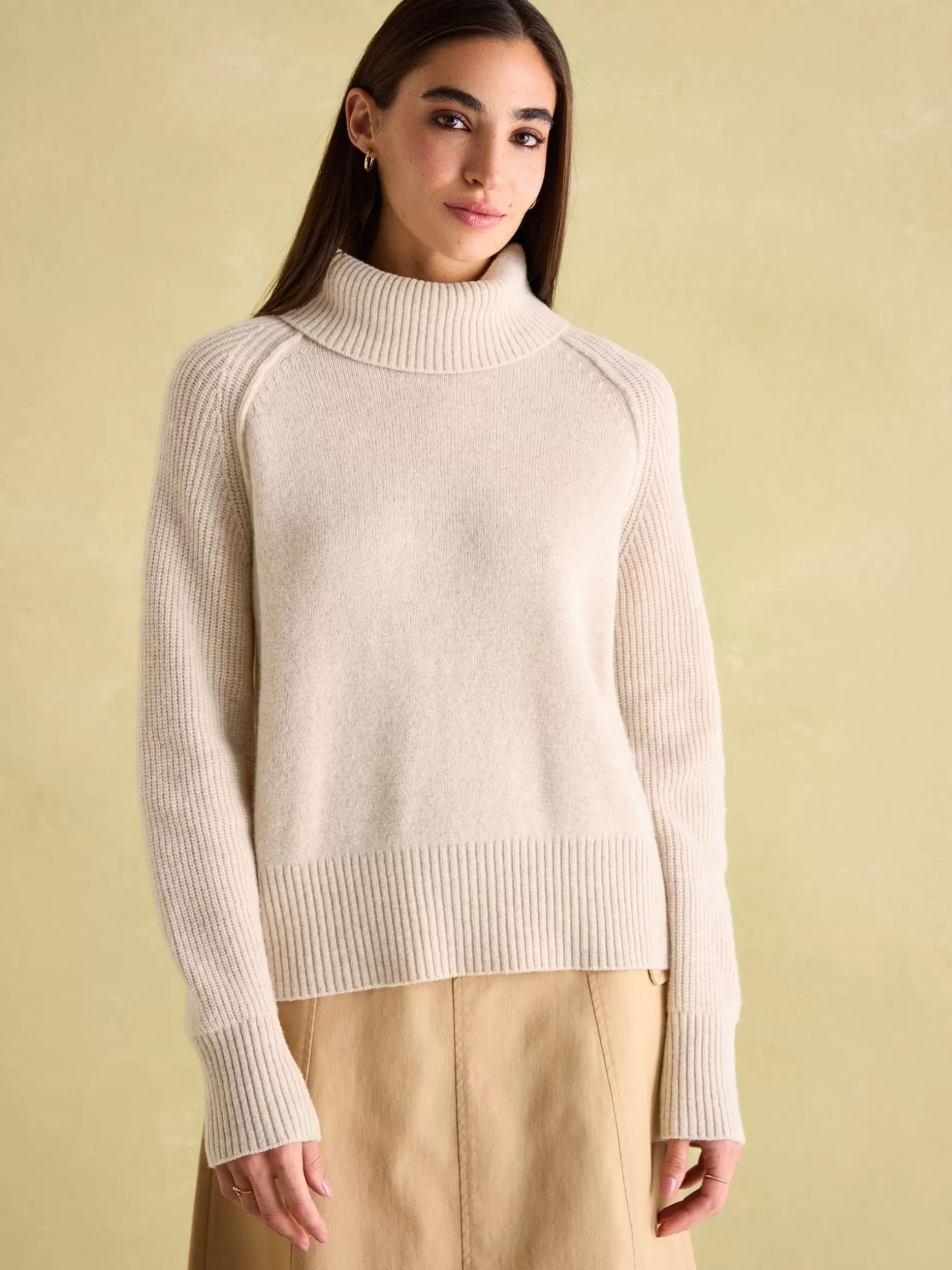 May Merino Wool Jumper with Detachable Roll Neck^Joules Best