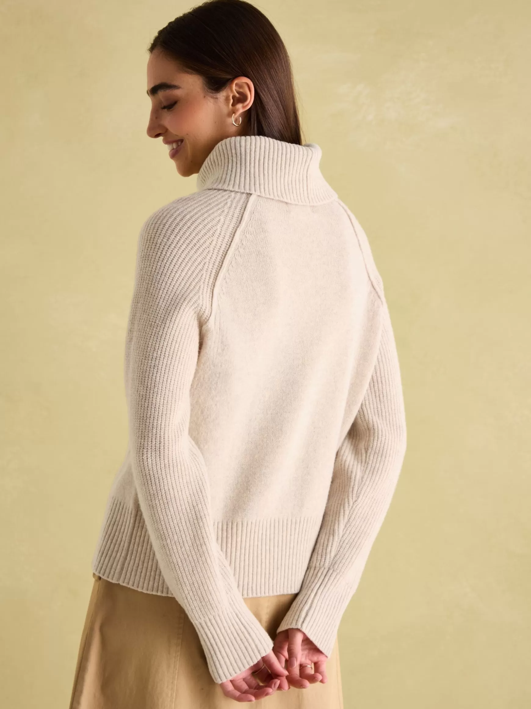 May Merino Wool Jumper with Detachable Roll Neck^Joules Best