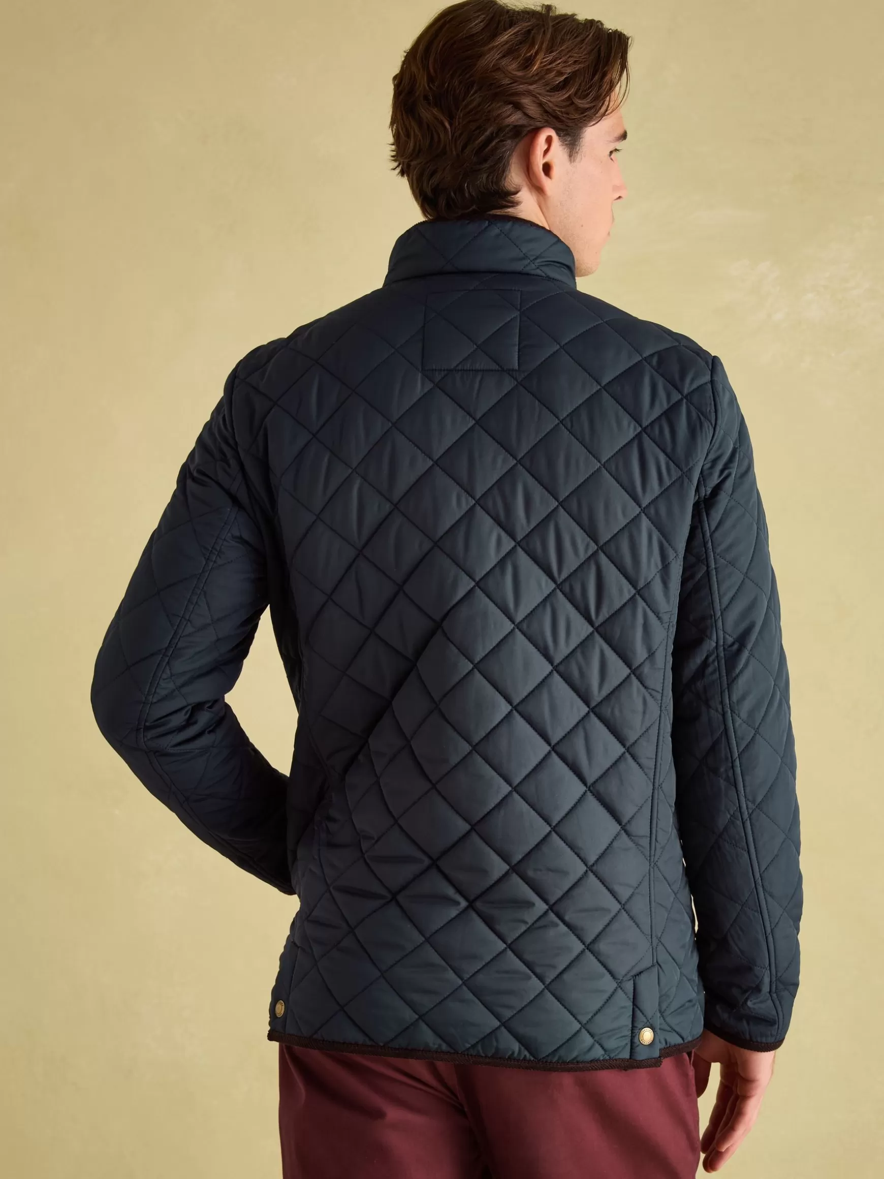 Maynard Navy Blue Diamond Quilted Jacket^Joules Flash Sale