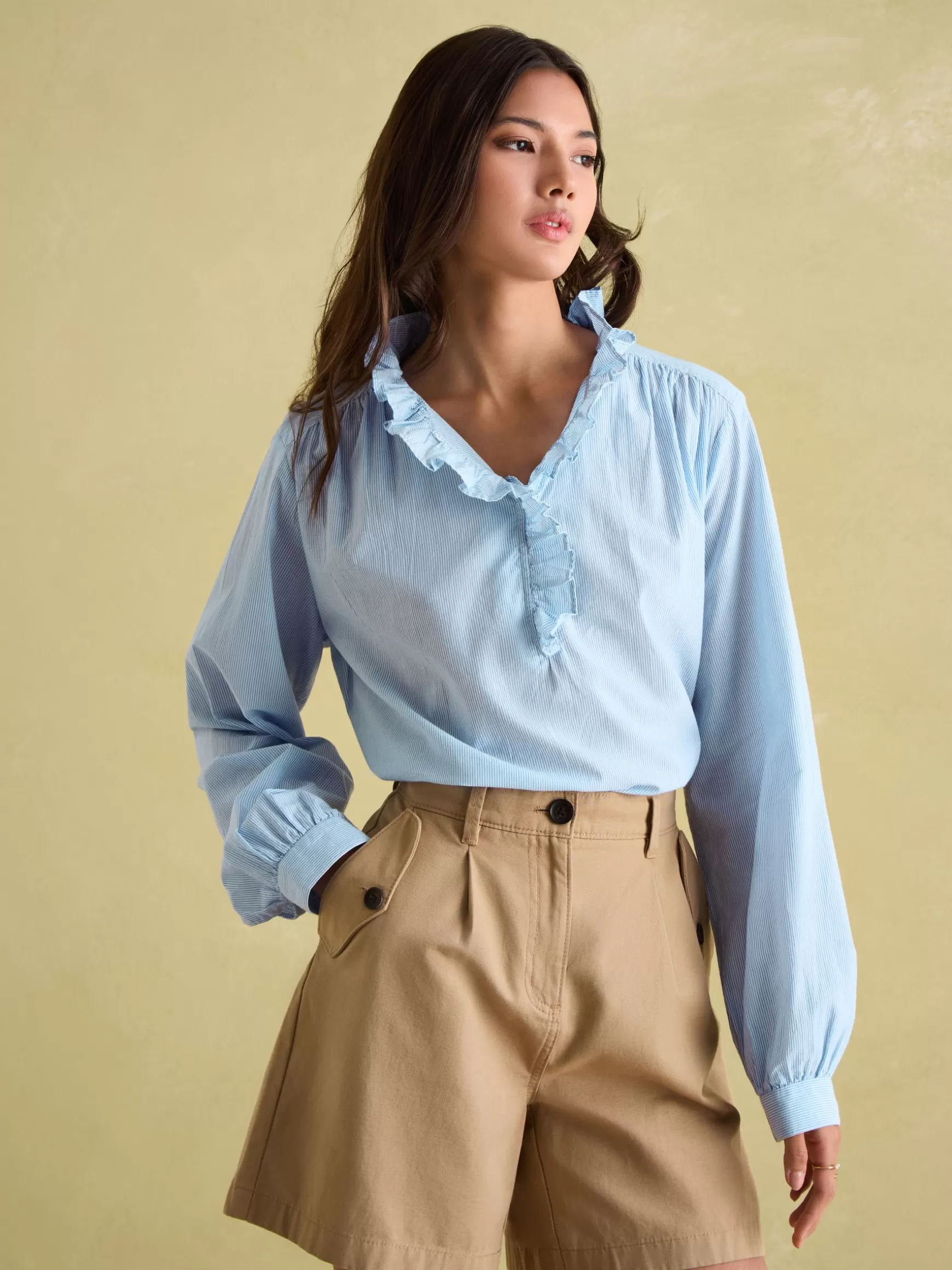 Melanie Cotton Ruffle Blouse^Joules Shop