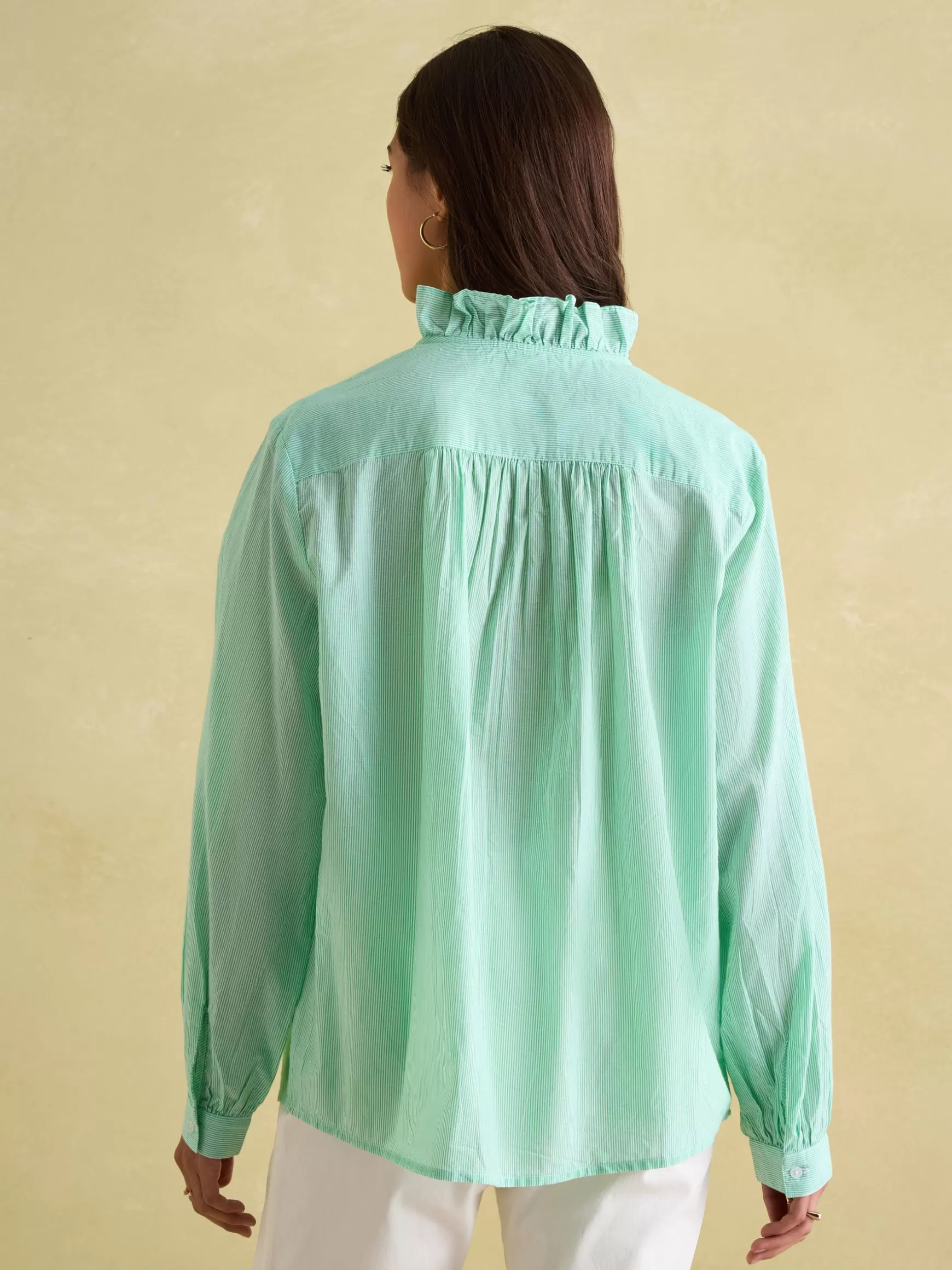 Melanie Cotton Ruffle Blouse^Joules Cheap