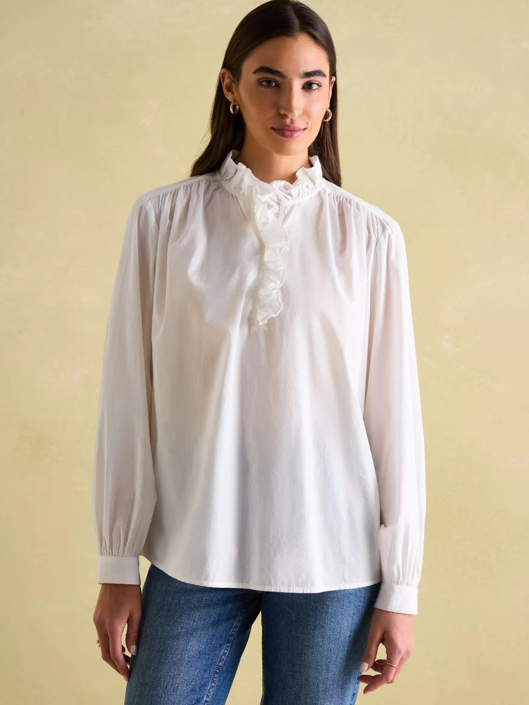 Melanie Cotton Ruffle Blouse^Joules Shop