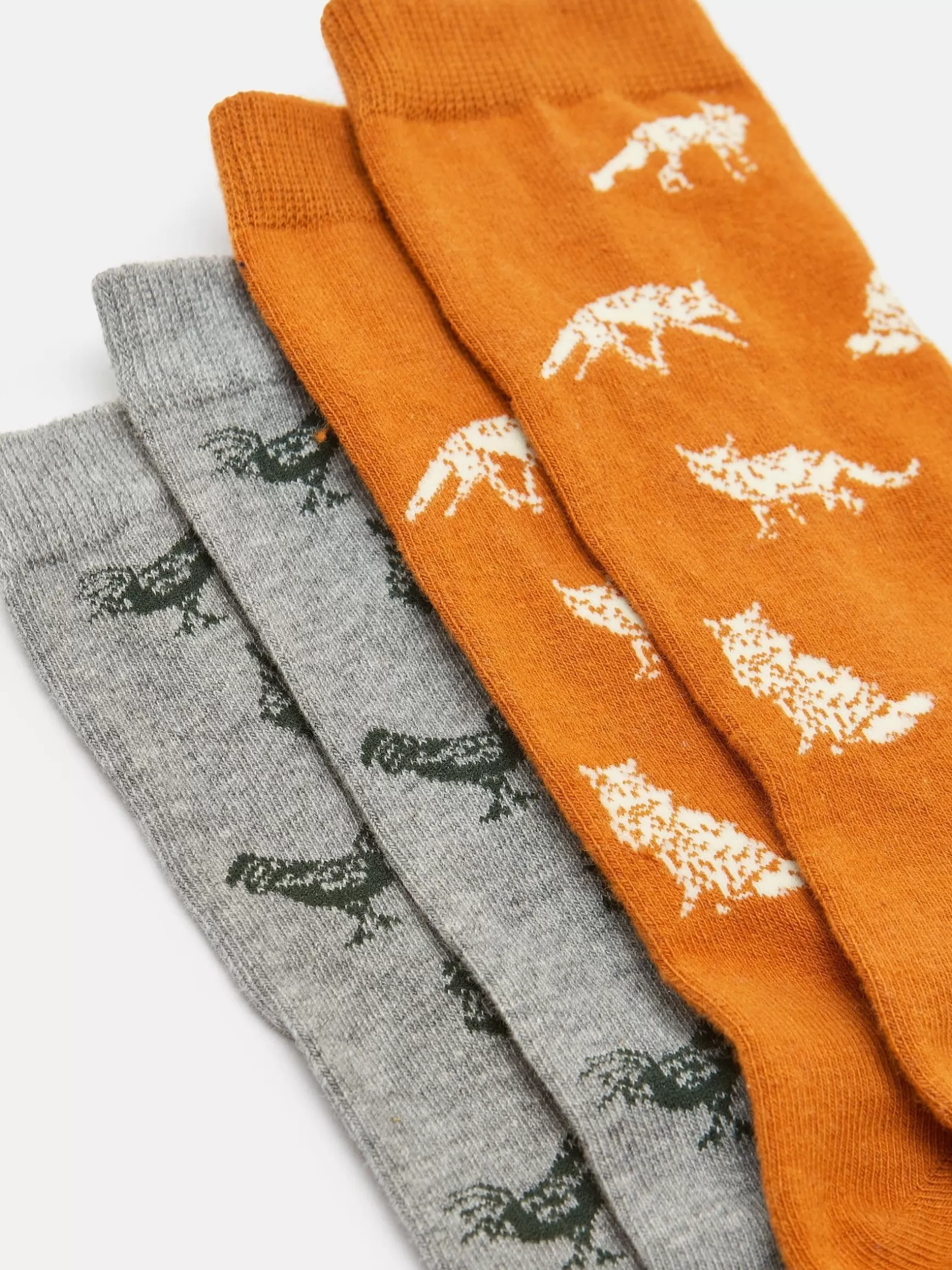 Men's Kingsbury Grey Hen 2 Pack Socks (size 7-12)^Joules New