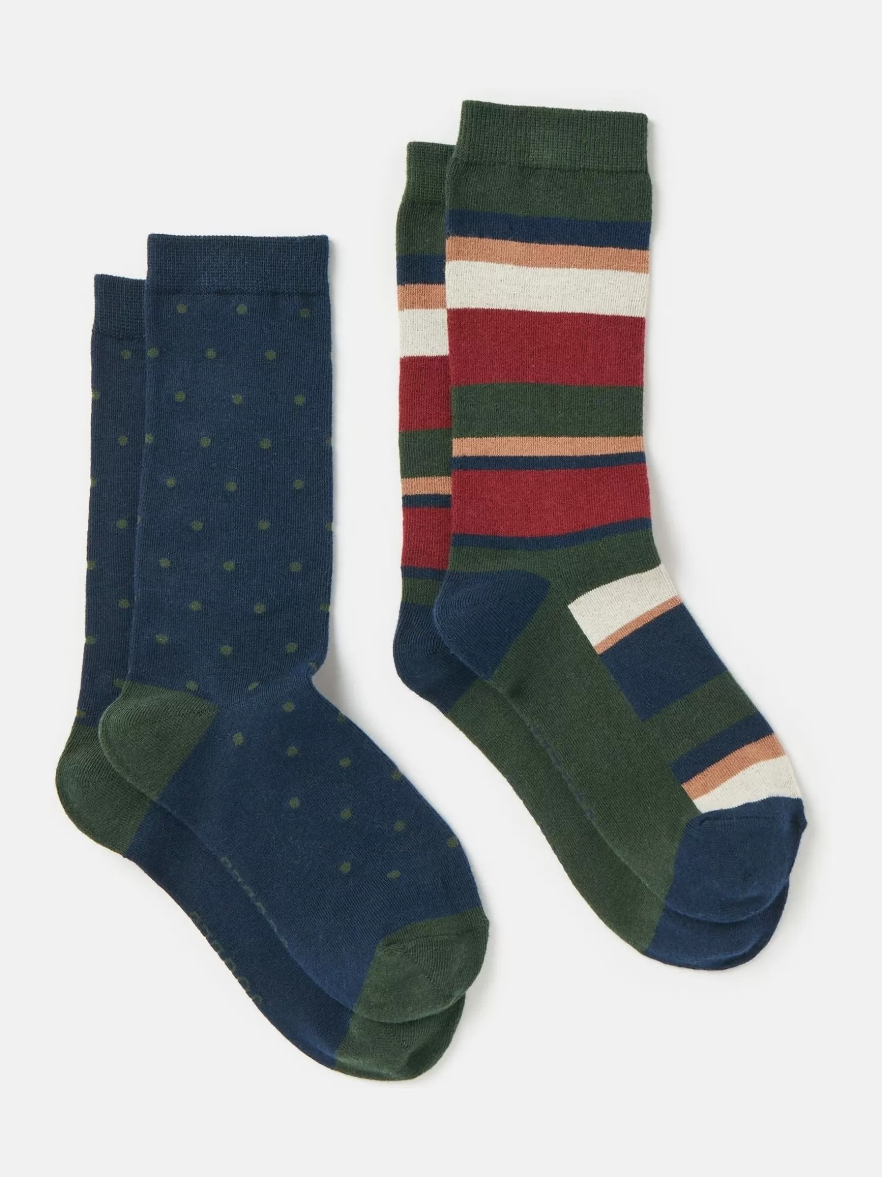 Men's Kingsbury Multi Navy 2 Pack Socks (size 7-12)^Joules Shop
