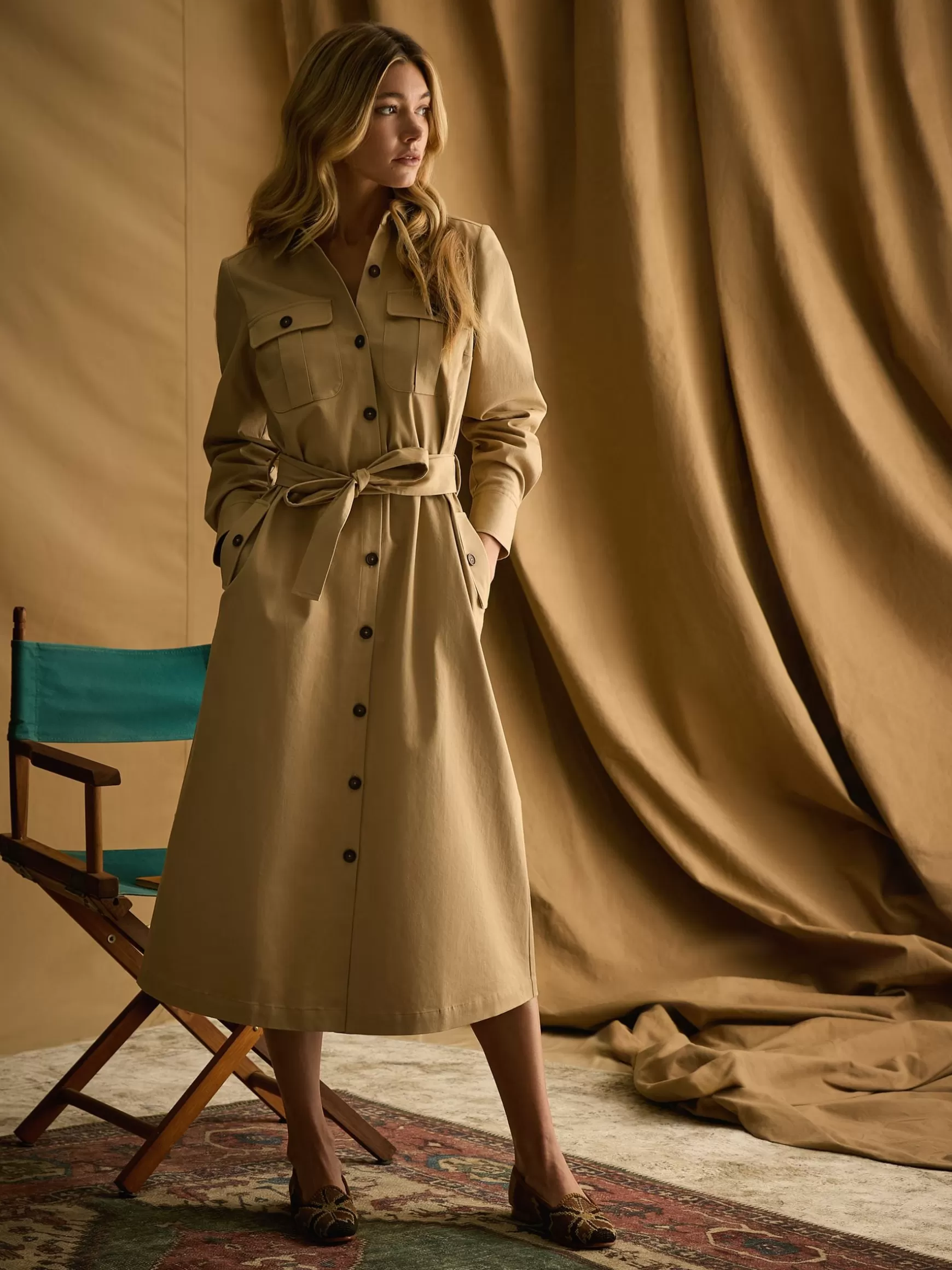 Meredith Tan Brown Midi Shirt Dress^Joules Flash Sale