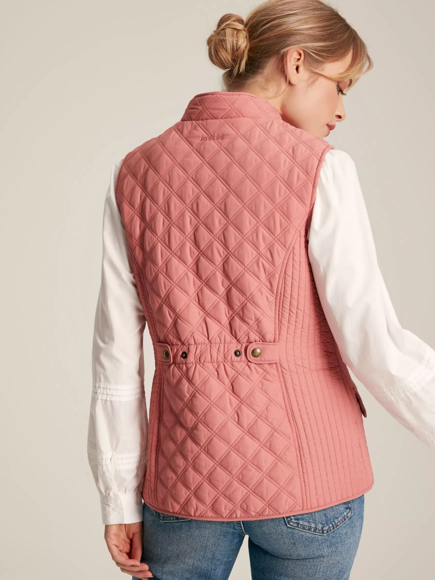 Minx Rose Pink Showerproof Diamond Quilted Gilet^Joules Discount
