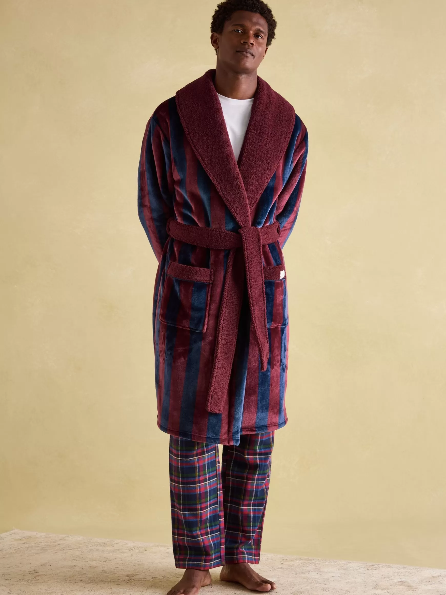 Montague Fleece Lined Dressing Gown^Joules Shop