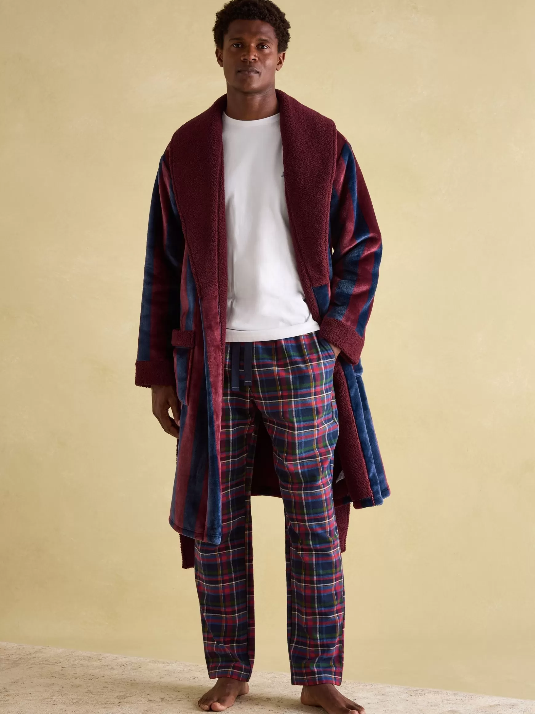 Montague Fleece Lined Dressing Gown^Joules Shop