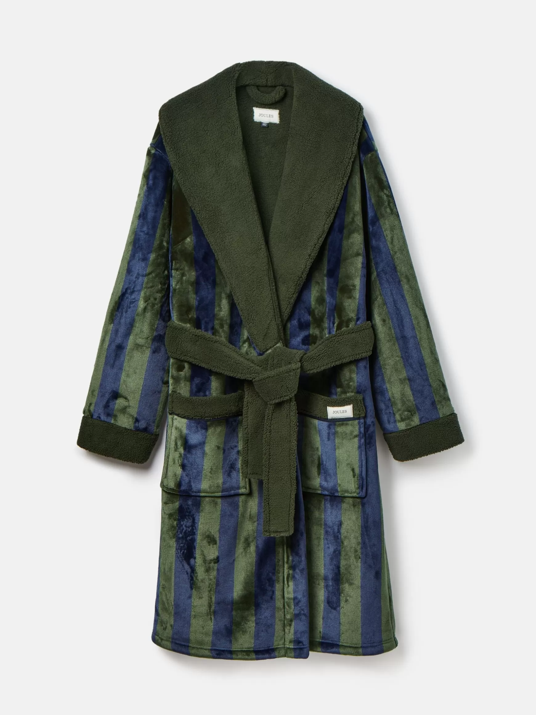 Montague Green & Navy Stripe Fleece Lined Dressing Gown^Joules Cheap