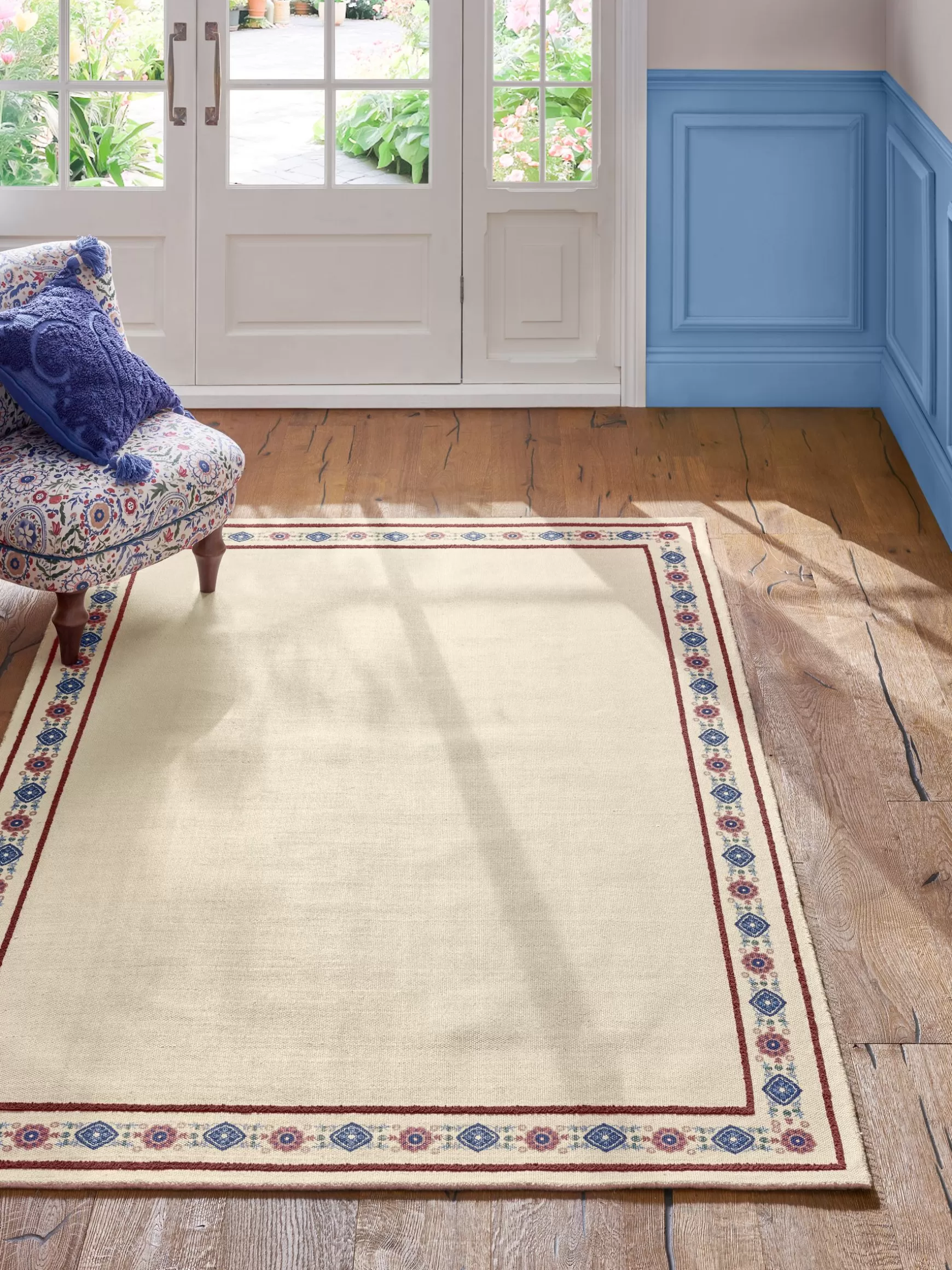Blenheim Cotton Border Rug^Joules Clearance