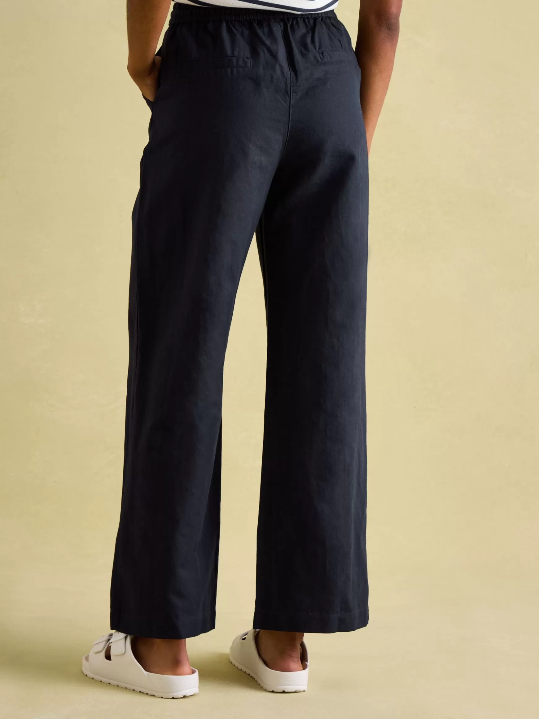 Navy Blue Linen Blend Trousers^Joules Sale