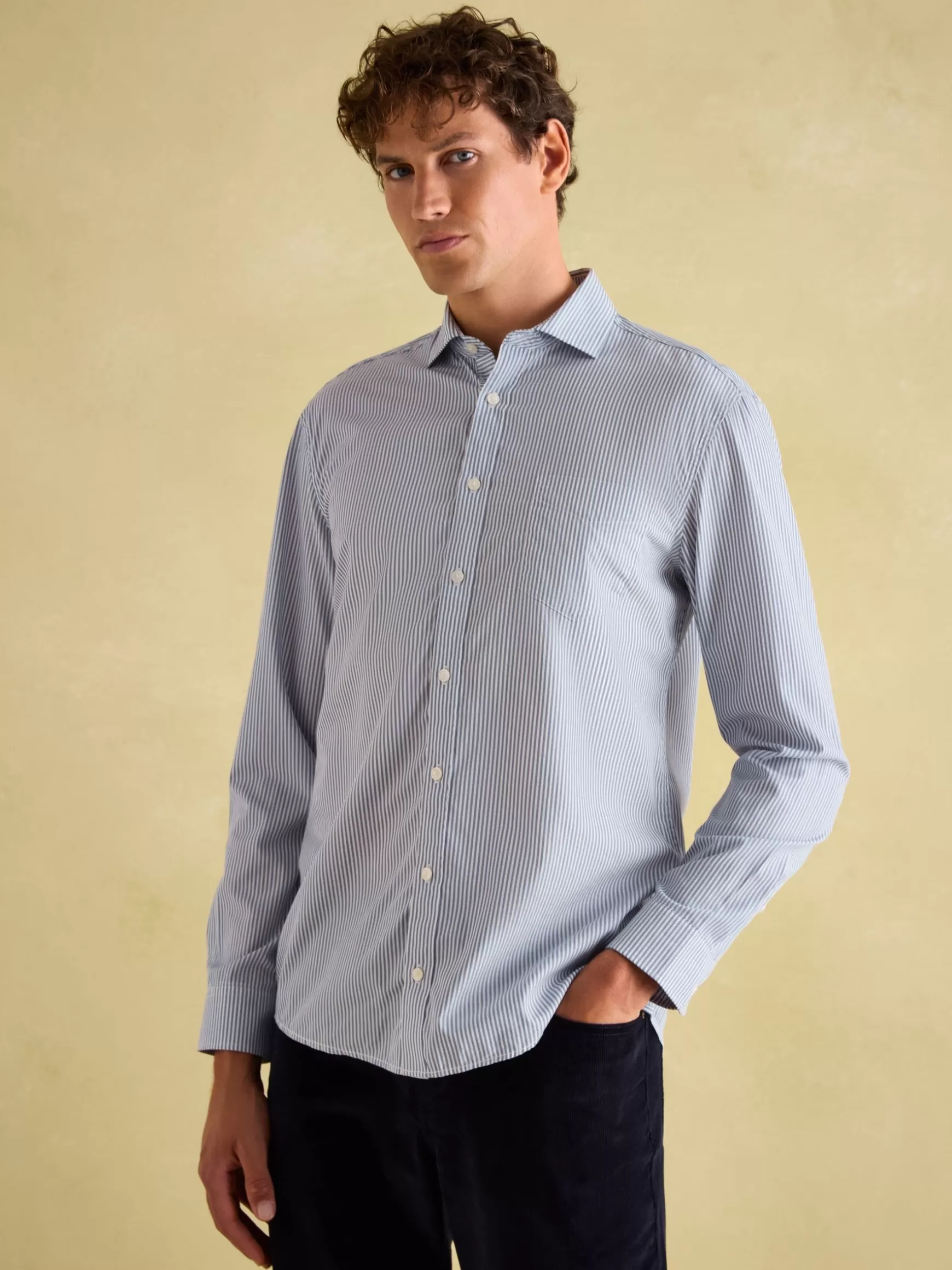 Navy Stripe Cotton Shirt^Joules Hot