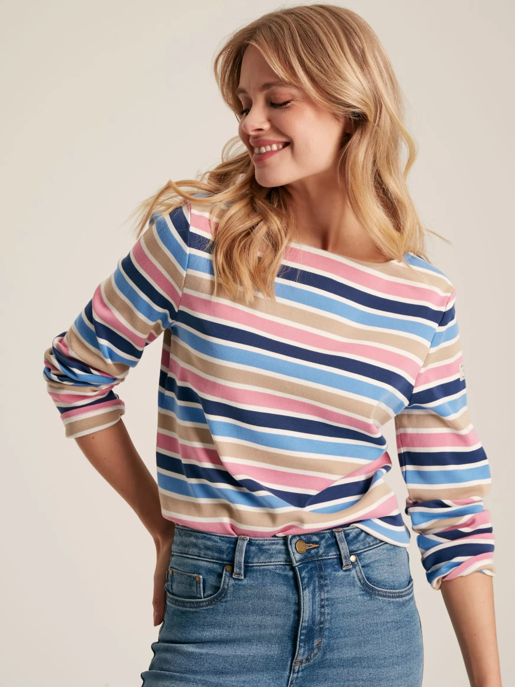New Harbour Multi Striped Boat Neck Breton Top^Joules Store