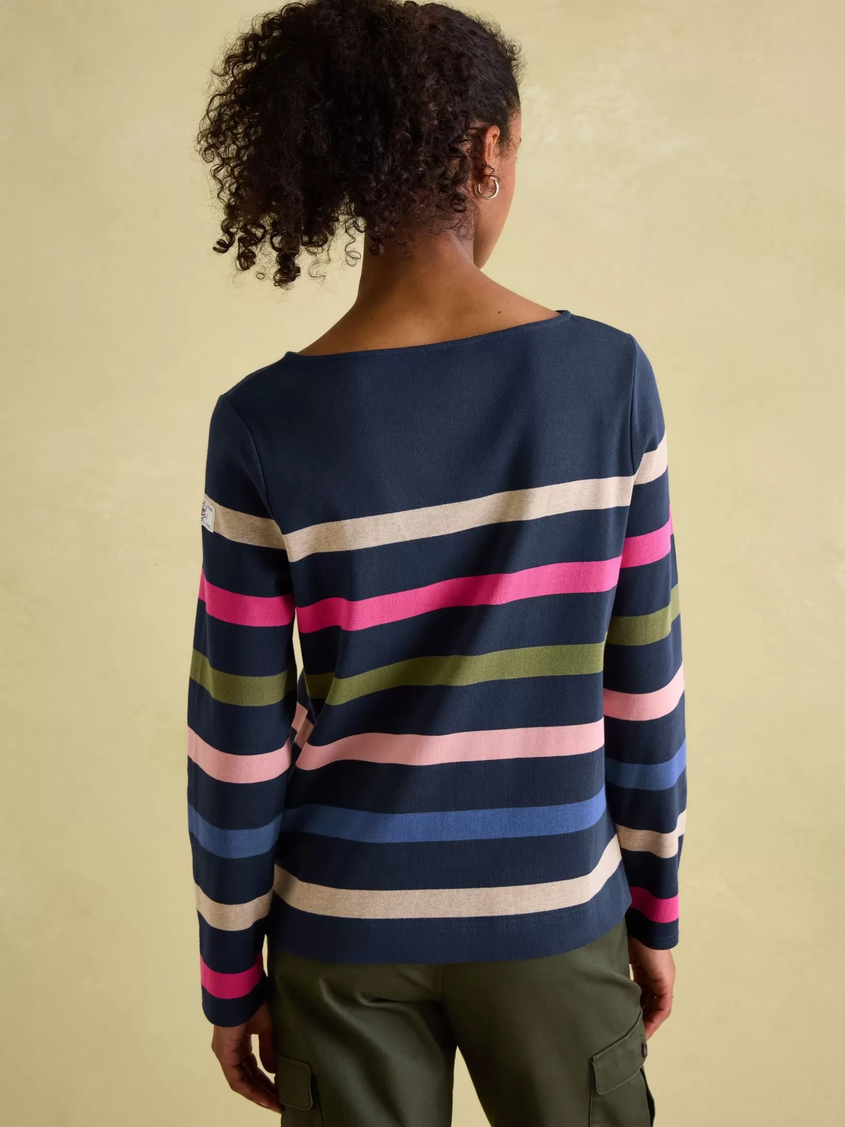 New Harbour Navy multi Boat Neck Breton Top^Joules Outlet
