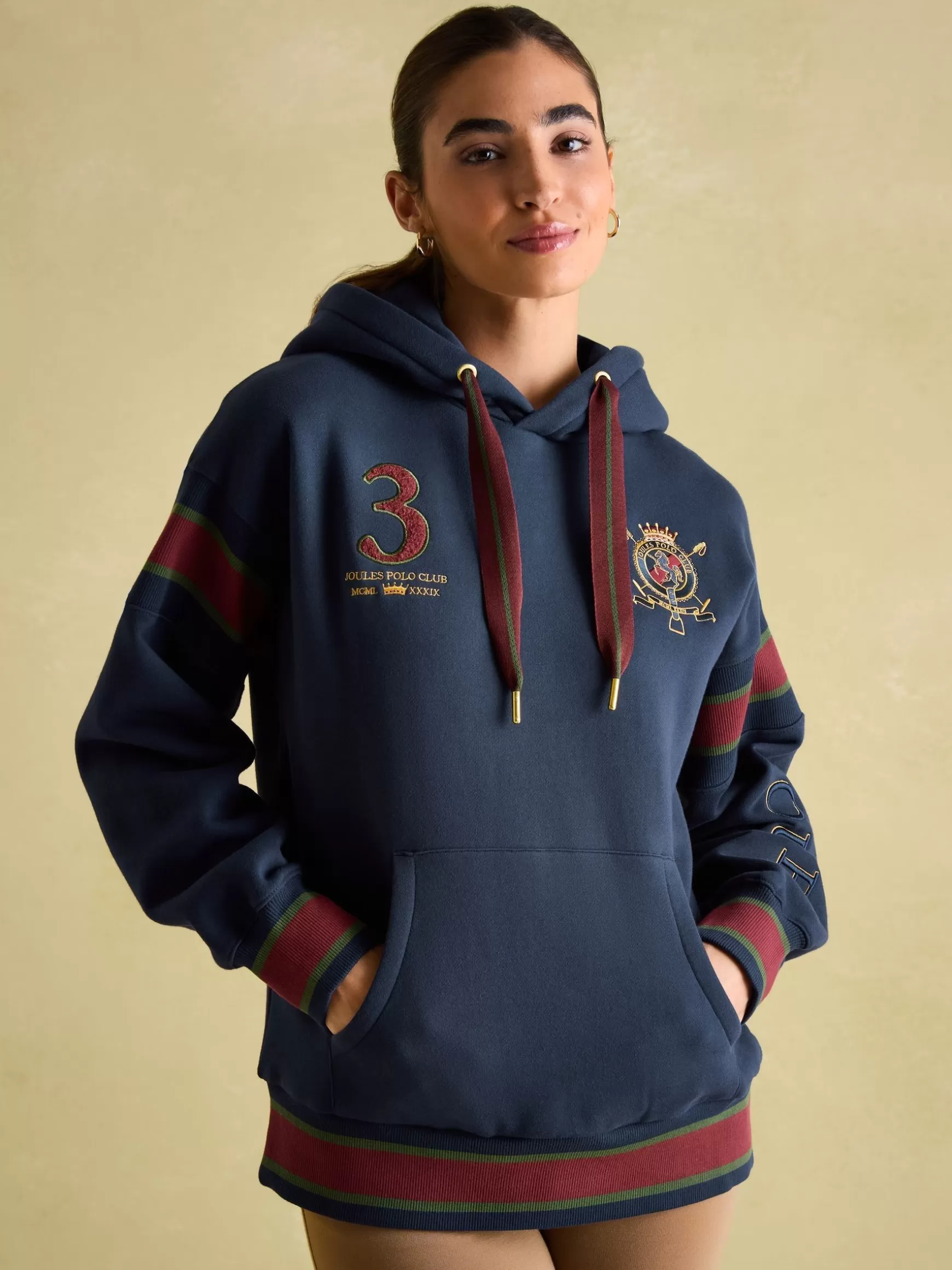 Newham Navy blue Embellished Hoodie^Joules Clearance