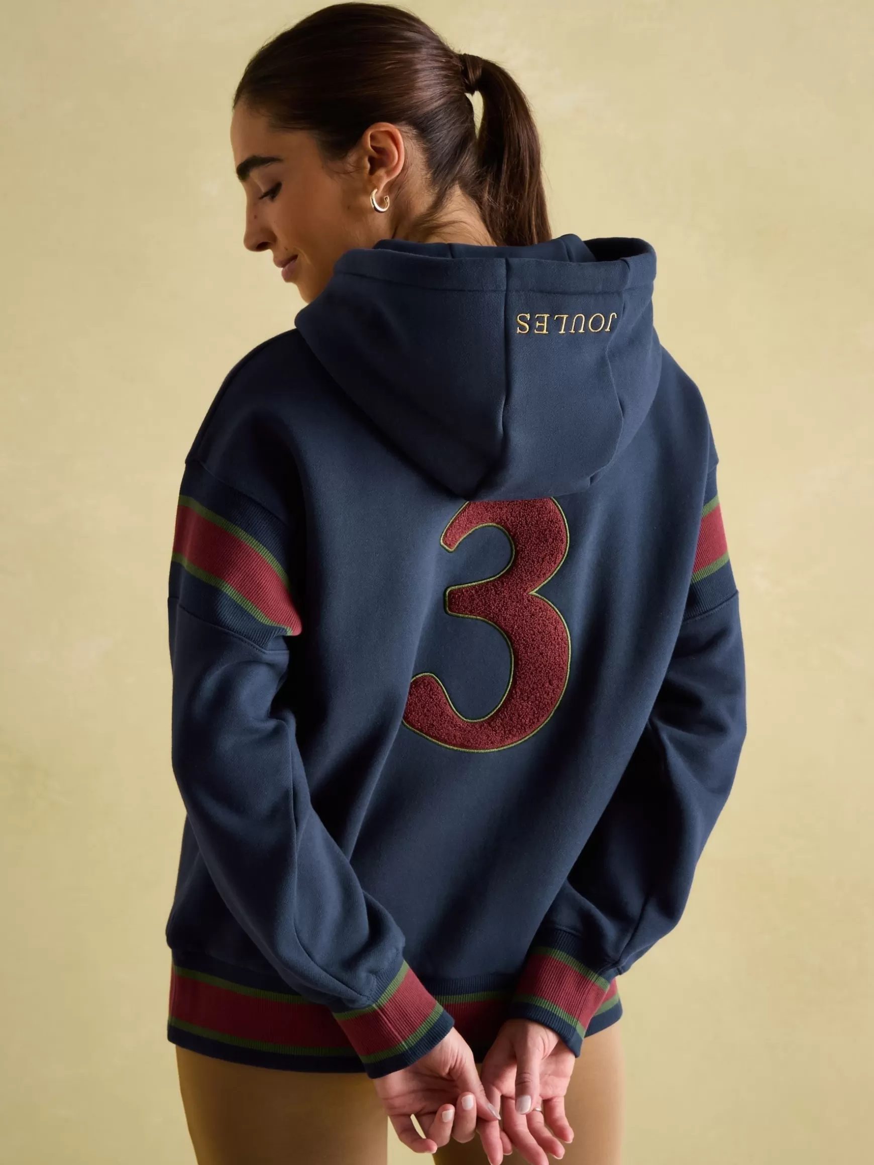 Newham Navy blue Embellished Hoodie^Joules Clearance