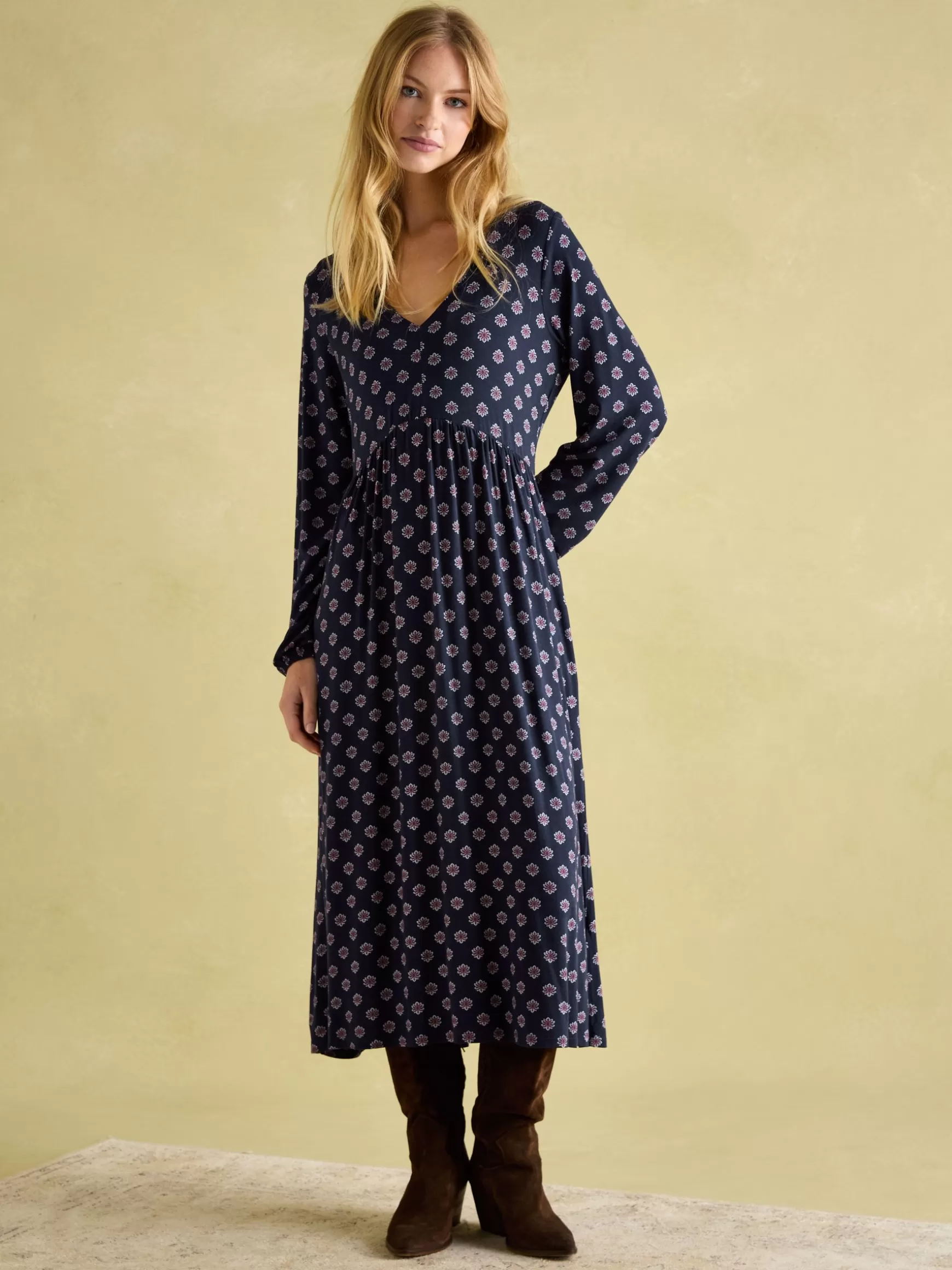 Nia Long Sleeve Midaxi Dress^Joules Best Sale