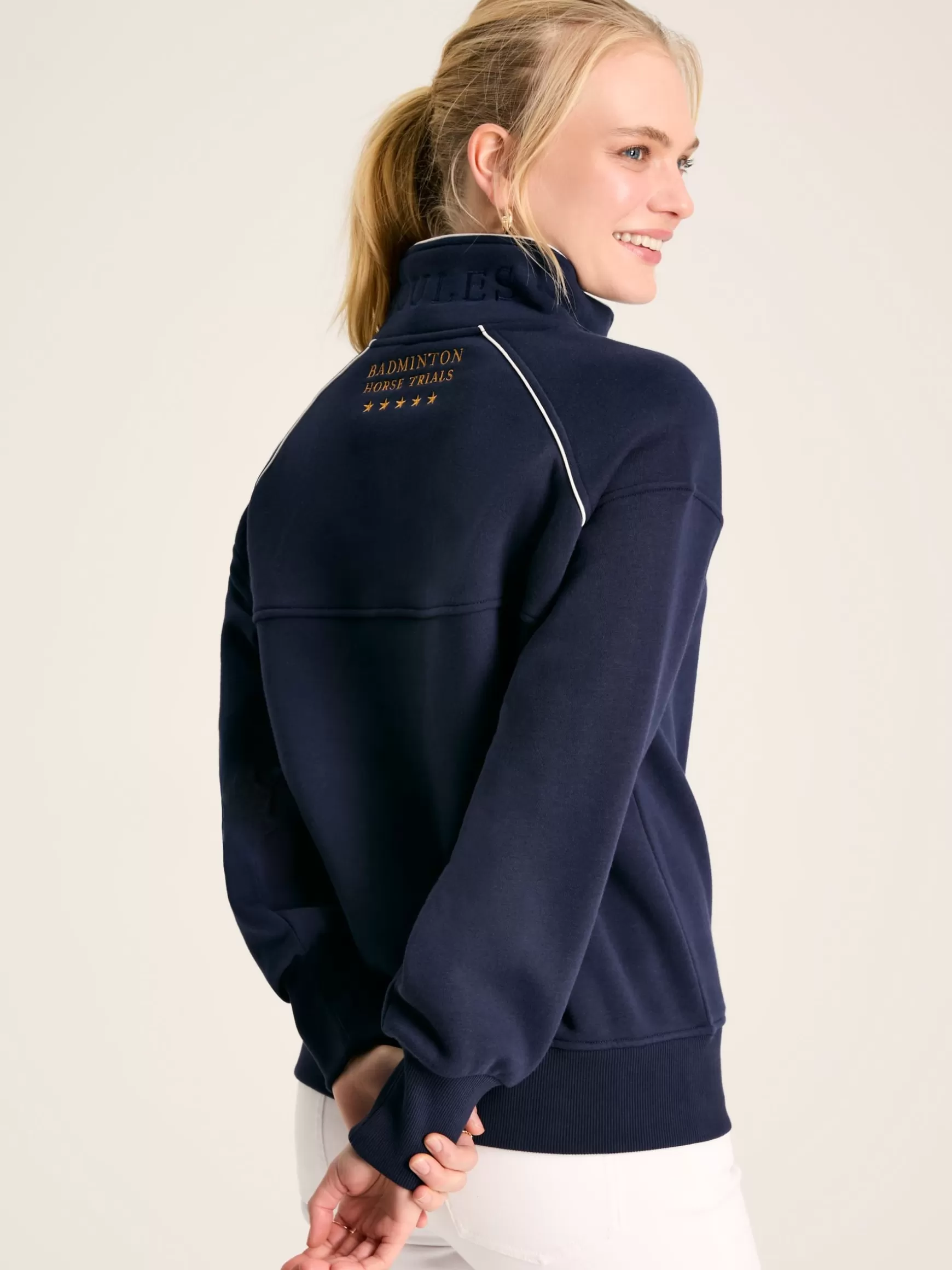 Official Badminton Navy Blue Unisex Quarter Zip Sweatshirt^Joules Store
