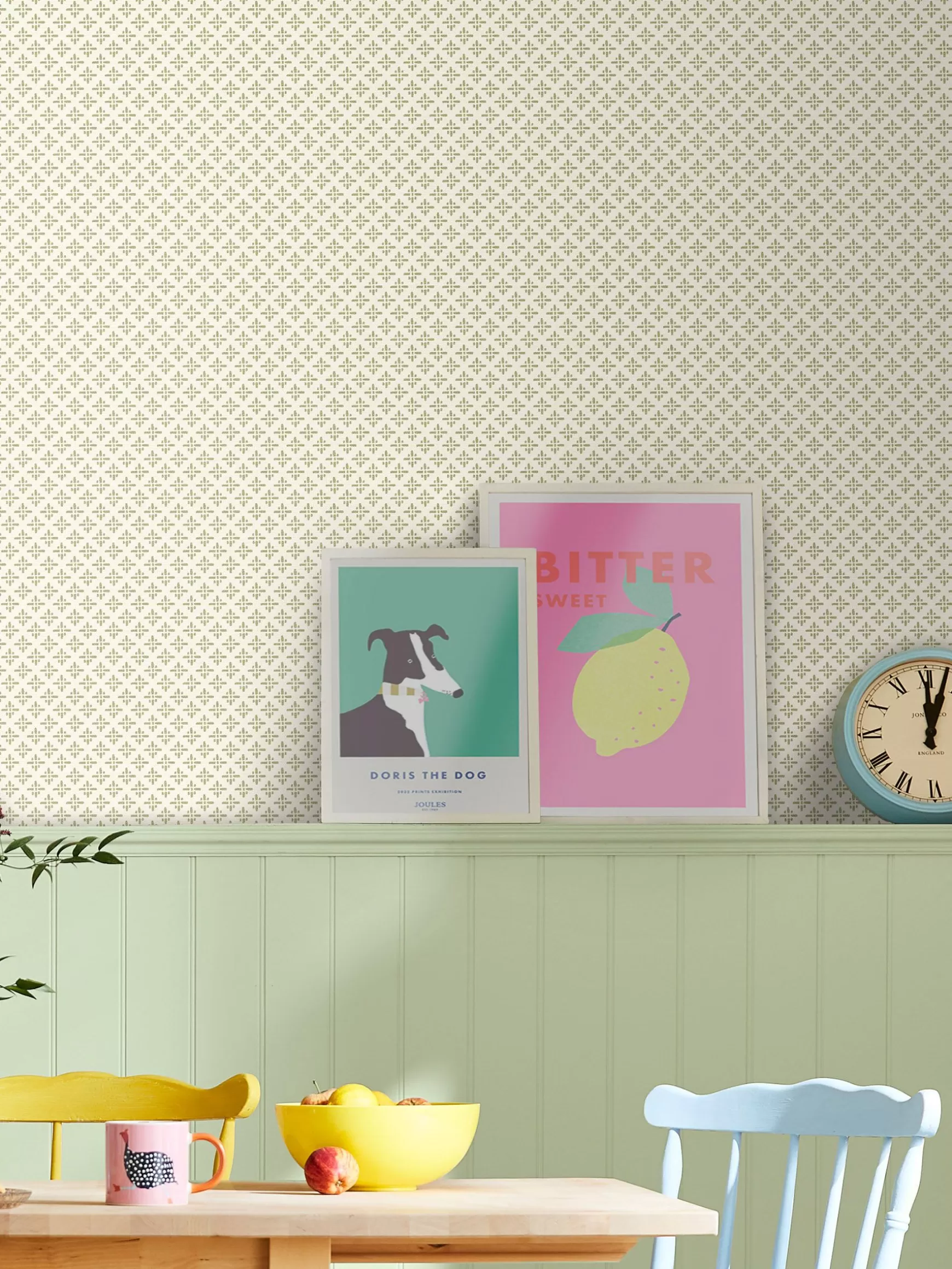 Olive Green Beckett Star 10M Wallpaper^Joules Cheap